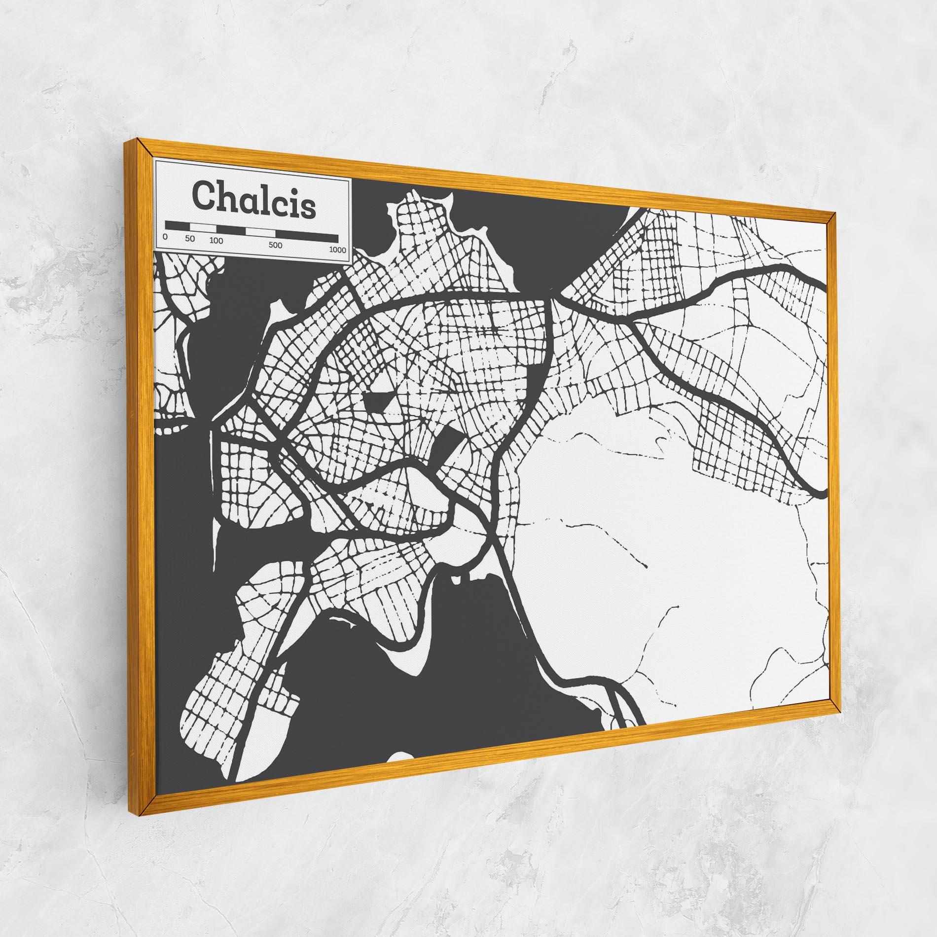 Leinwandbild Chalcis Map mockup 1