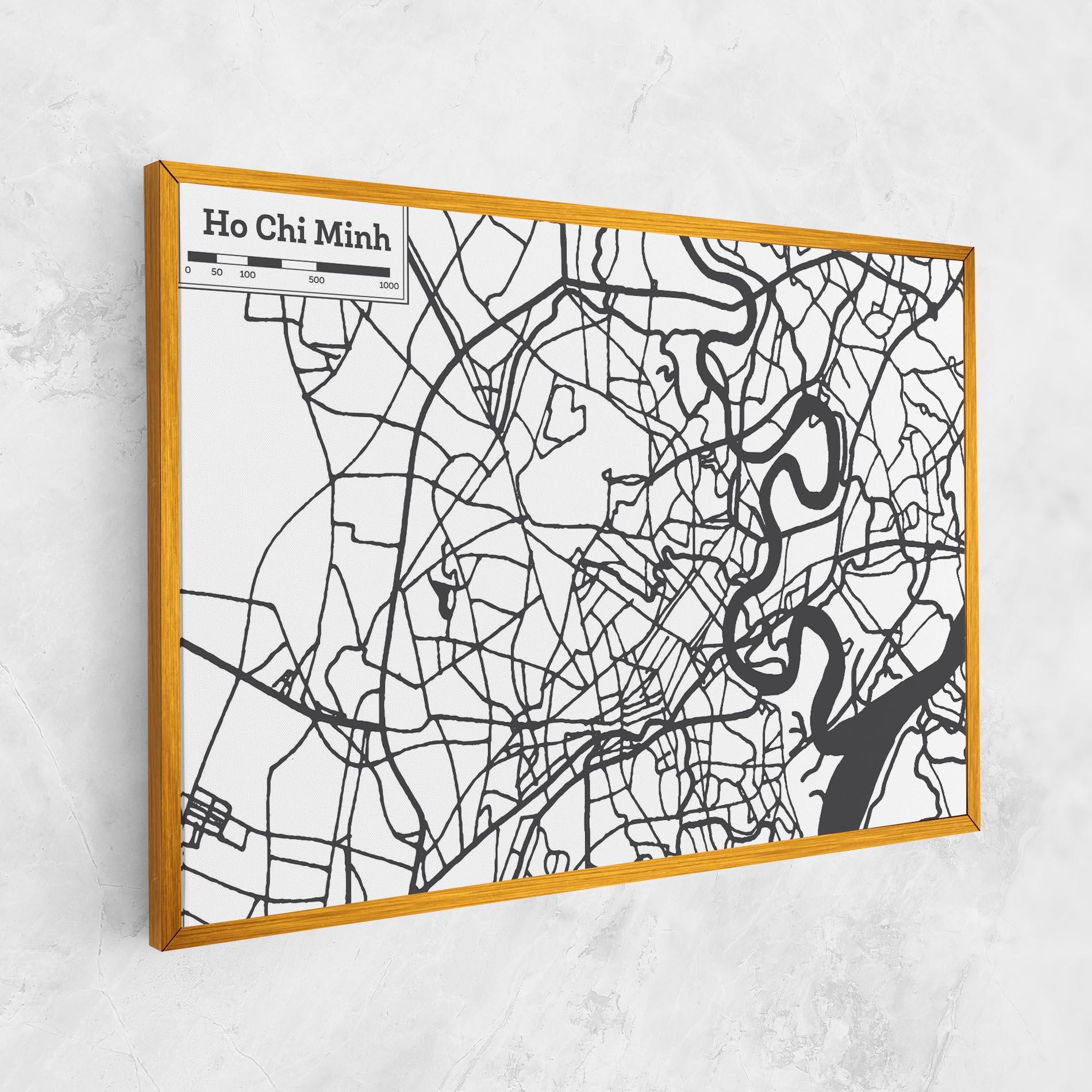 Leinwandbild Ho Chi Minh Map mockup 1