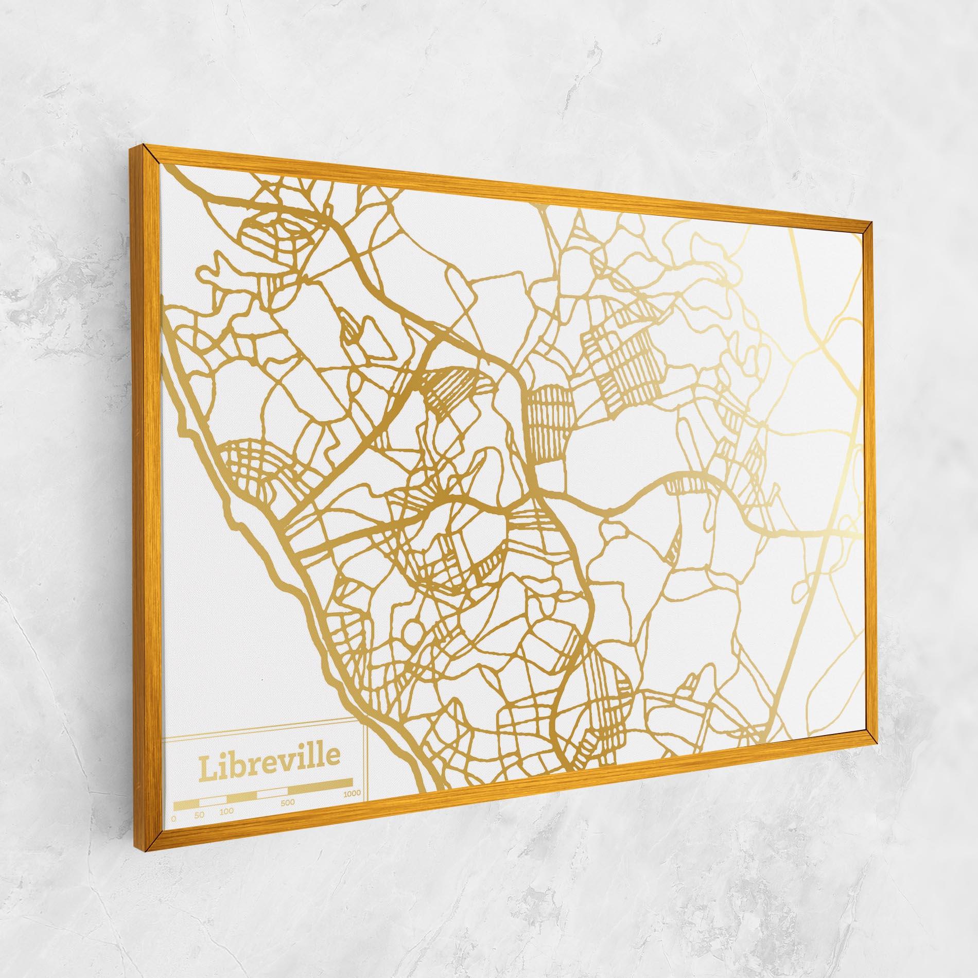 Leinwandbild Libreville Gold Map mockup 1