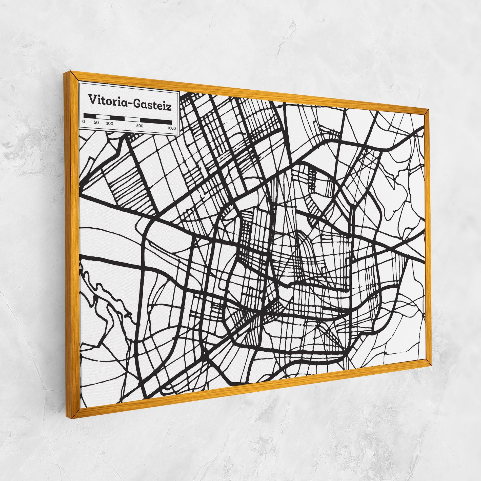 Leinwandbild Vitoria Gasteiz Map mockup 1