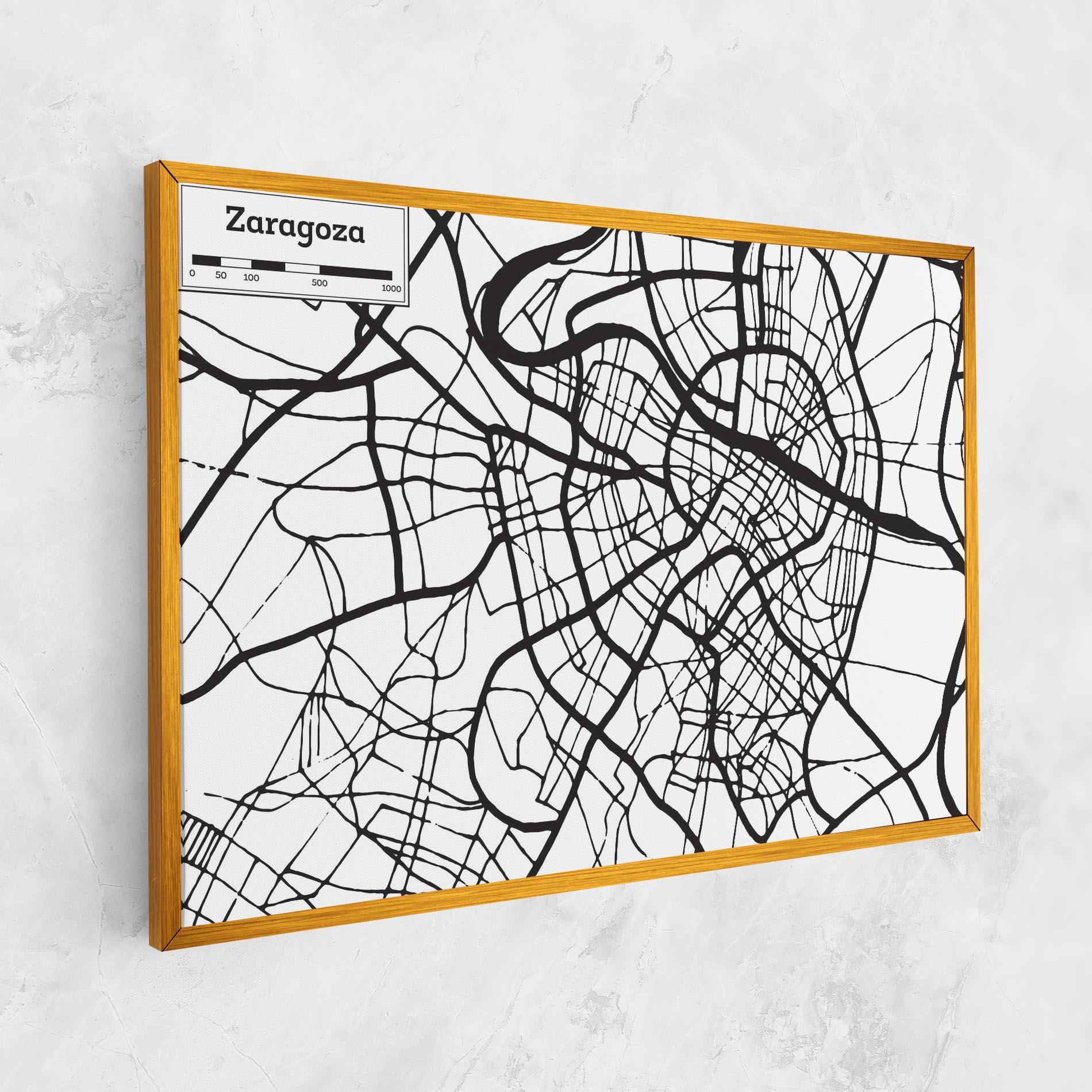 Leinwandbild Zaragoza City Map mockup 1