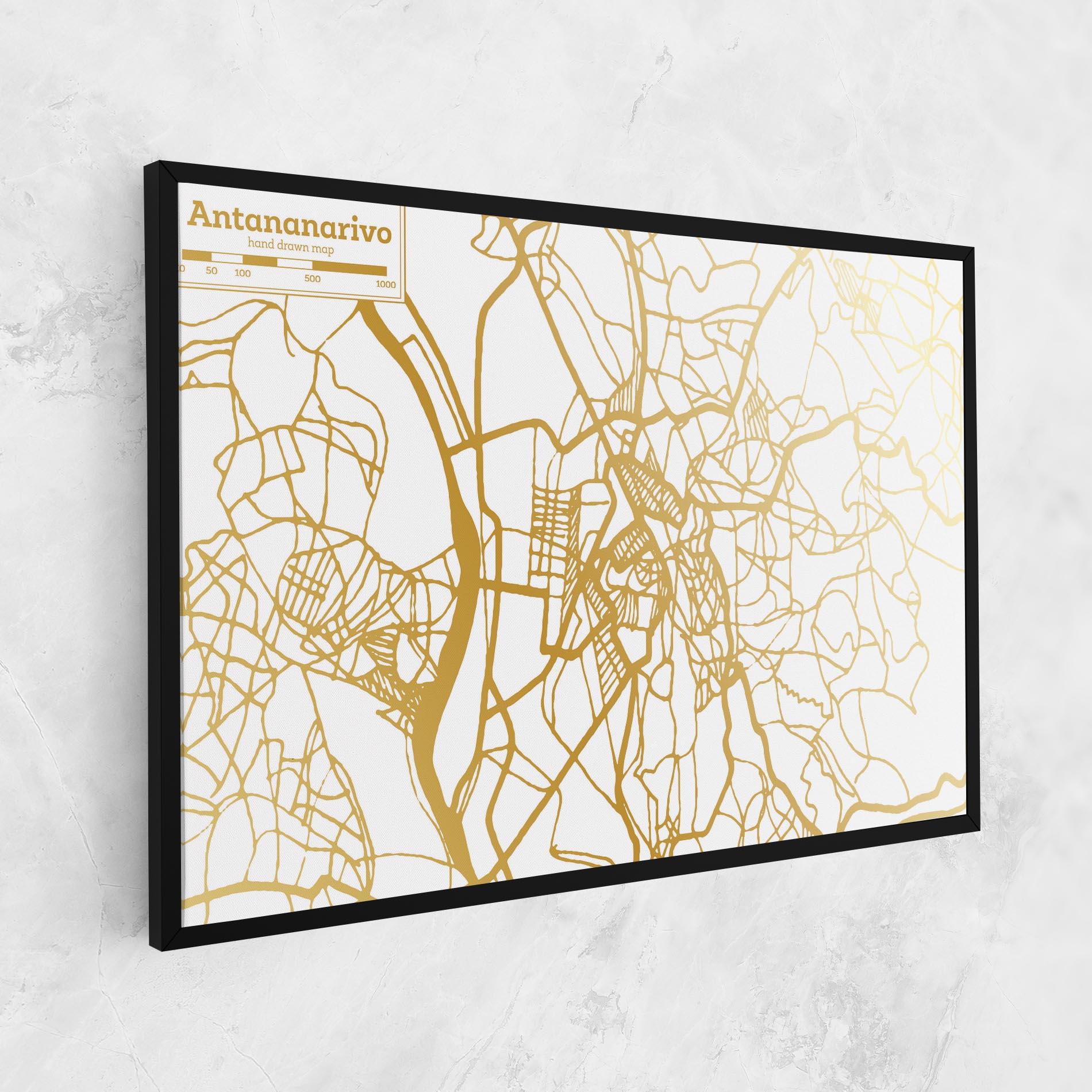 Leinwandbild Antananarivo Map mockup 1