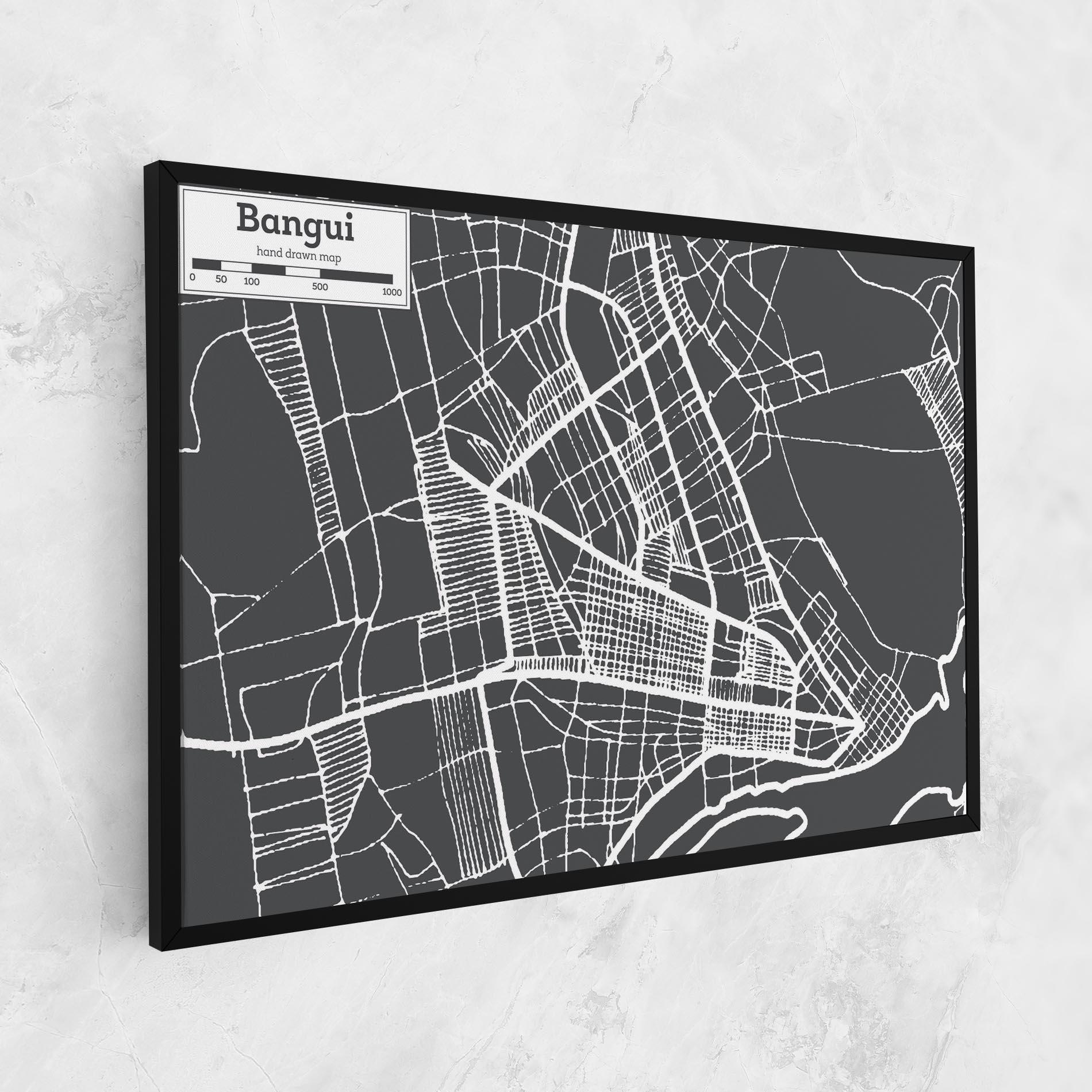 Leinwandbild Bangui Map mockup 1