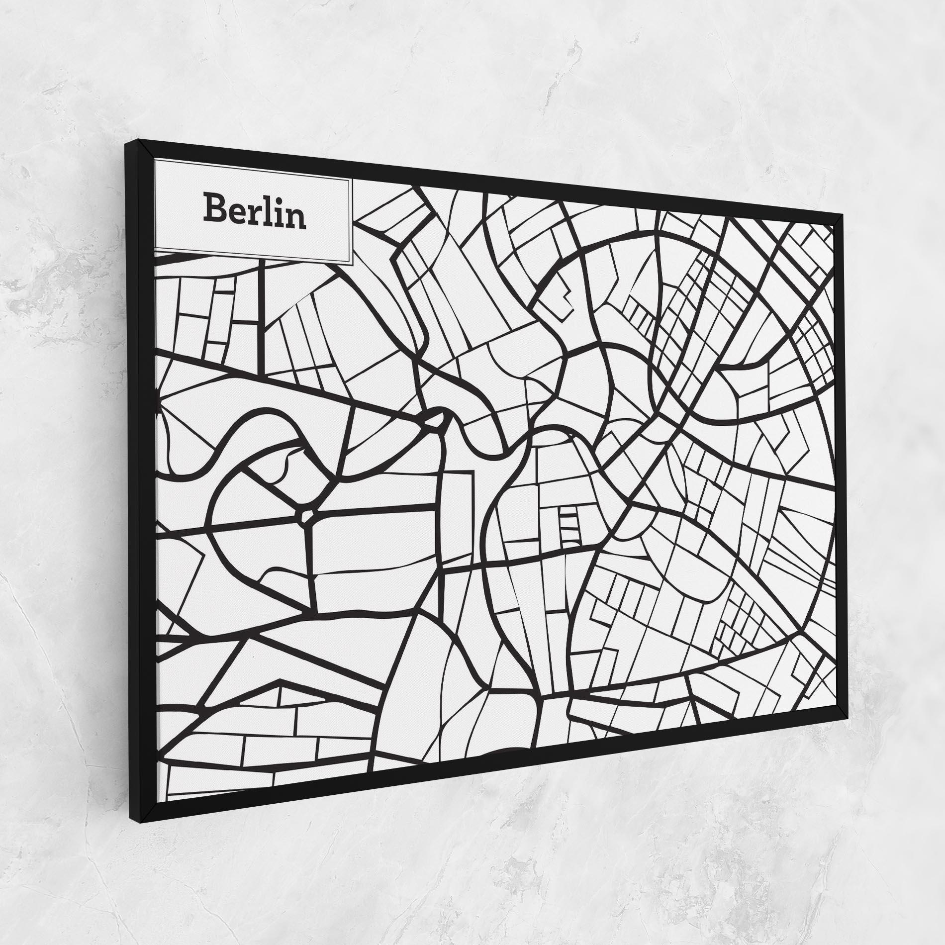 Leinwandbild Berlin Map mockup 1