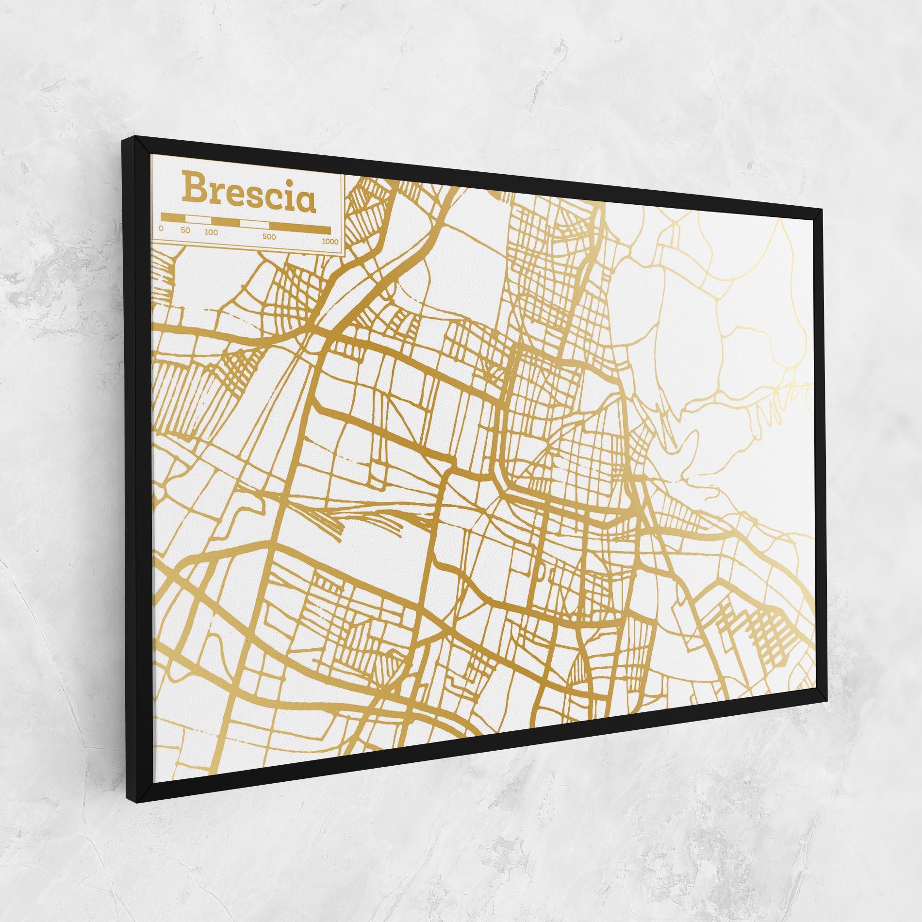 Leinwandbild Brescia Gold Map mockup 1
