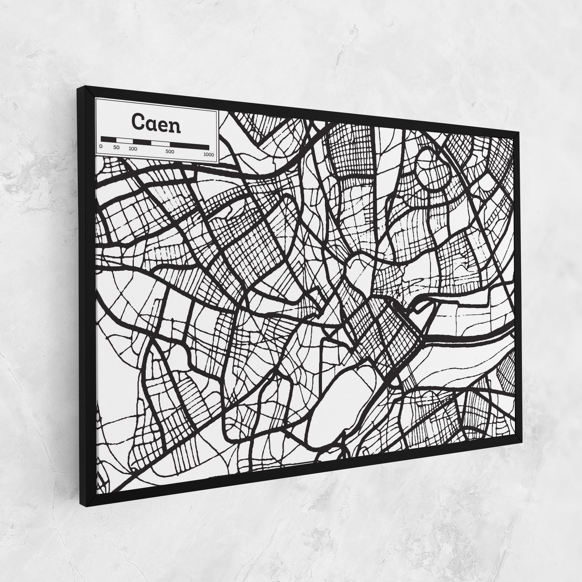 Leinwandbild Caen Map mockup 1