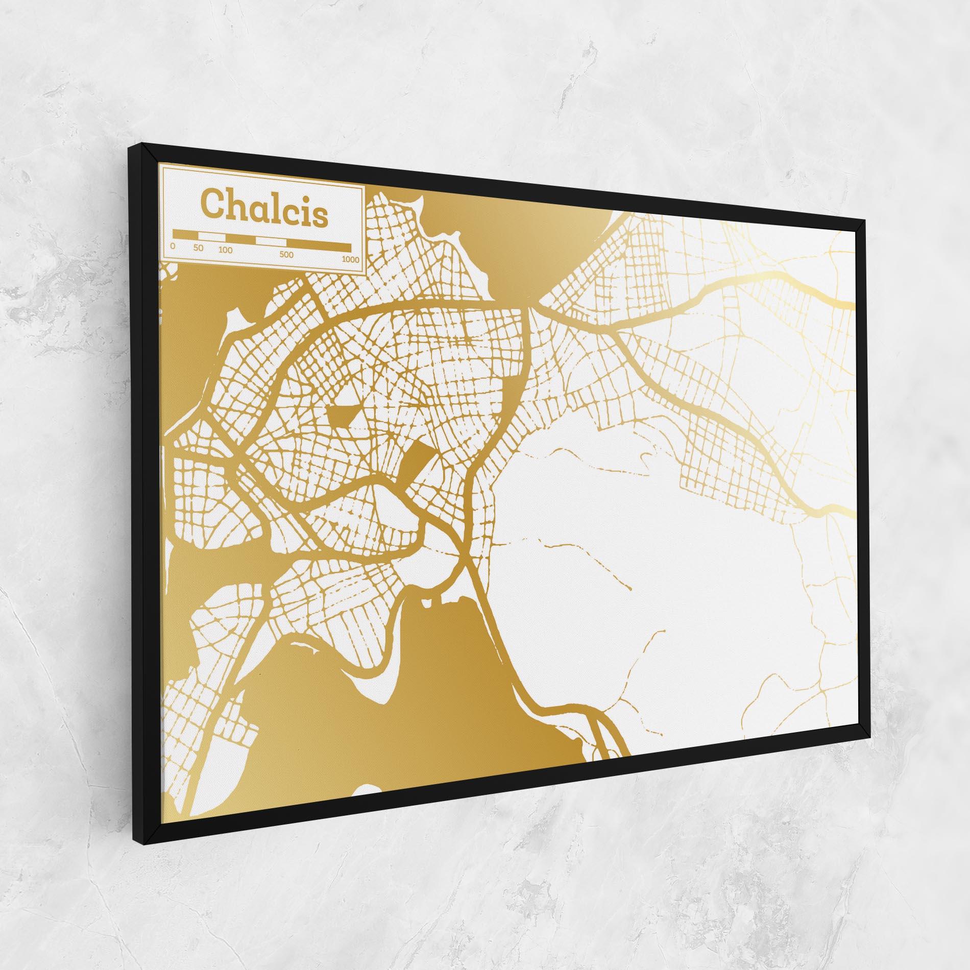 Leinwandbild Chalcis Gold Map mockup 1