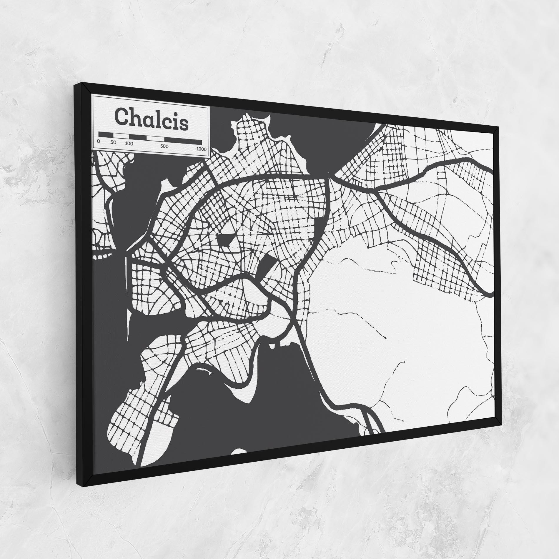 Leinwandbild Chalcis Map mockup 1