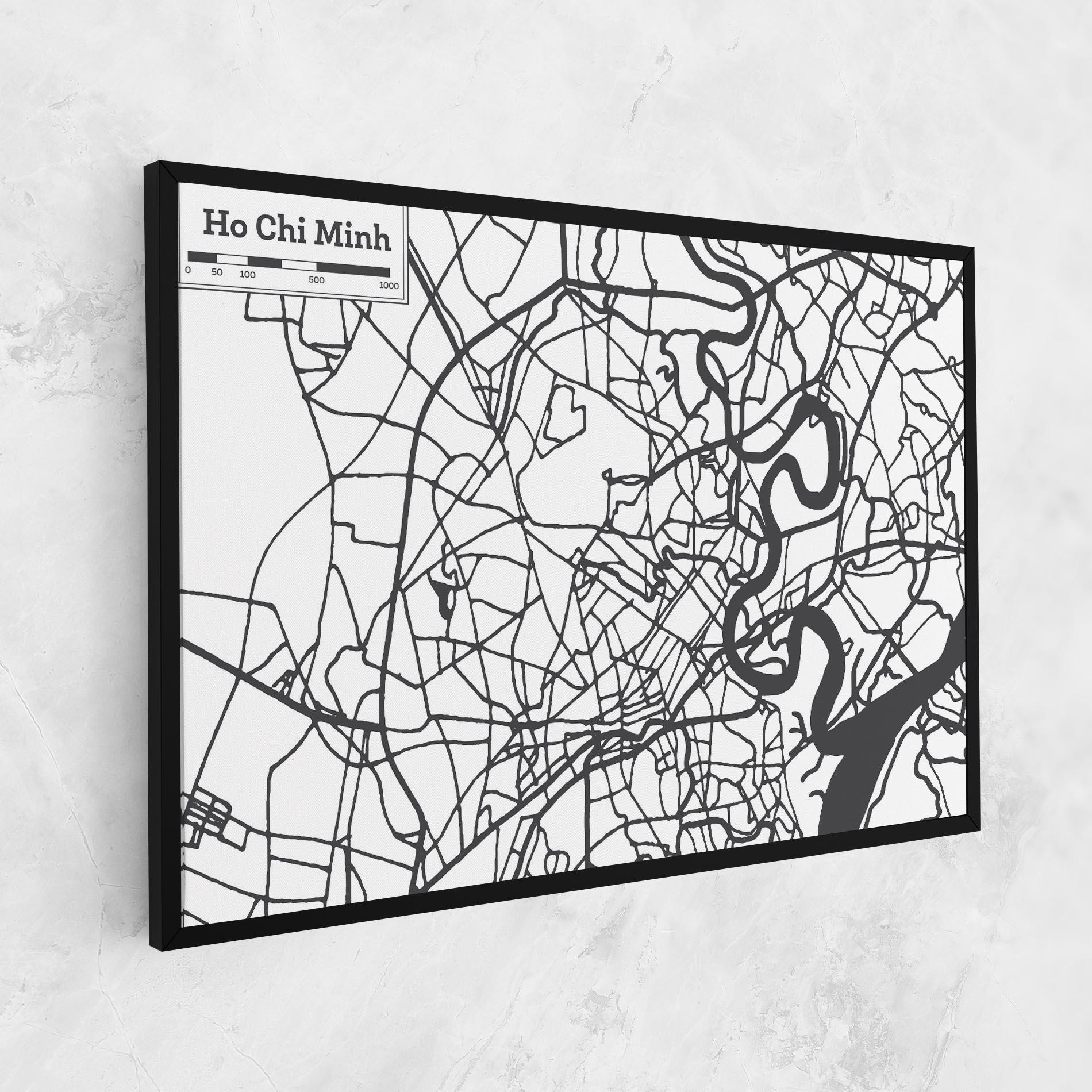Leinwandbild Ho Chi Minh Map mockup 1