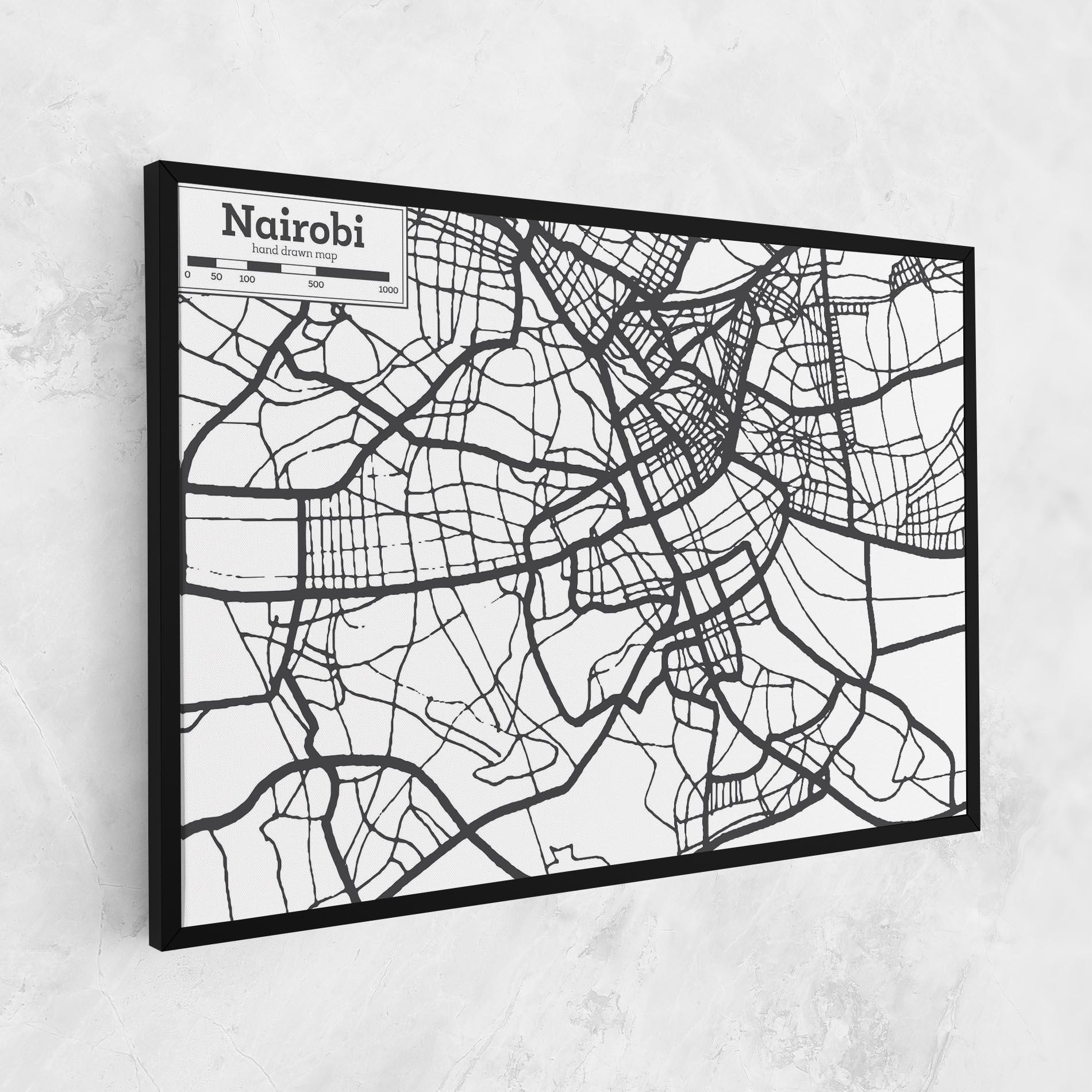 Leinwandbild Nairobi Map mockup 1