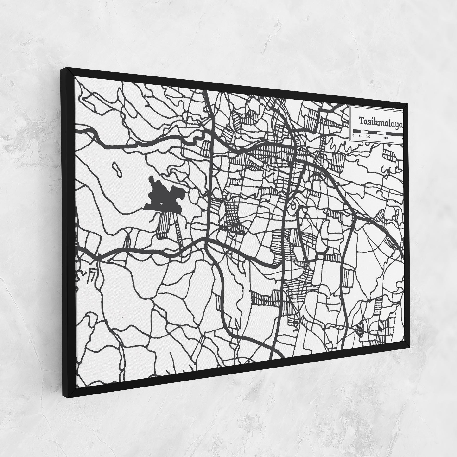 Leinwandbild Tasikmalaya Map mockup 1