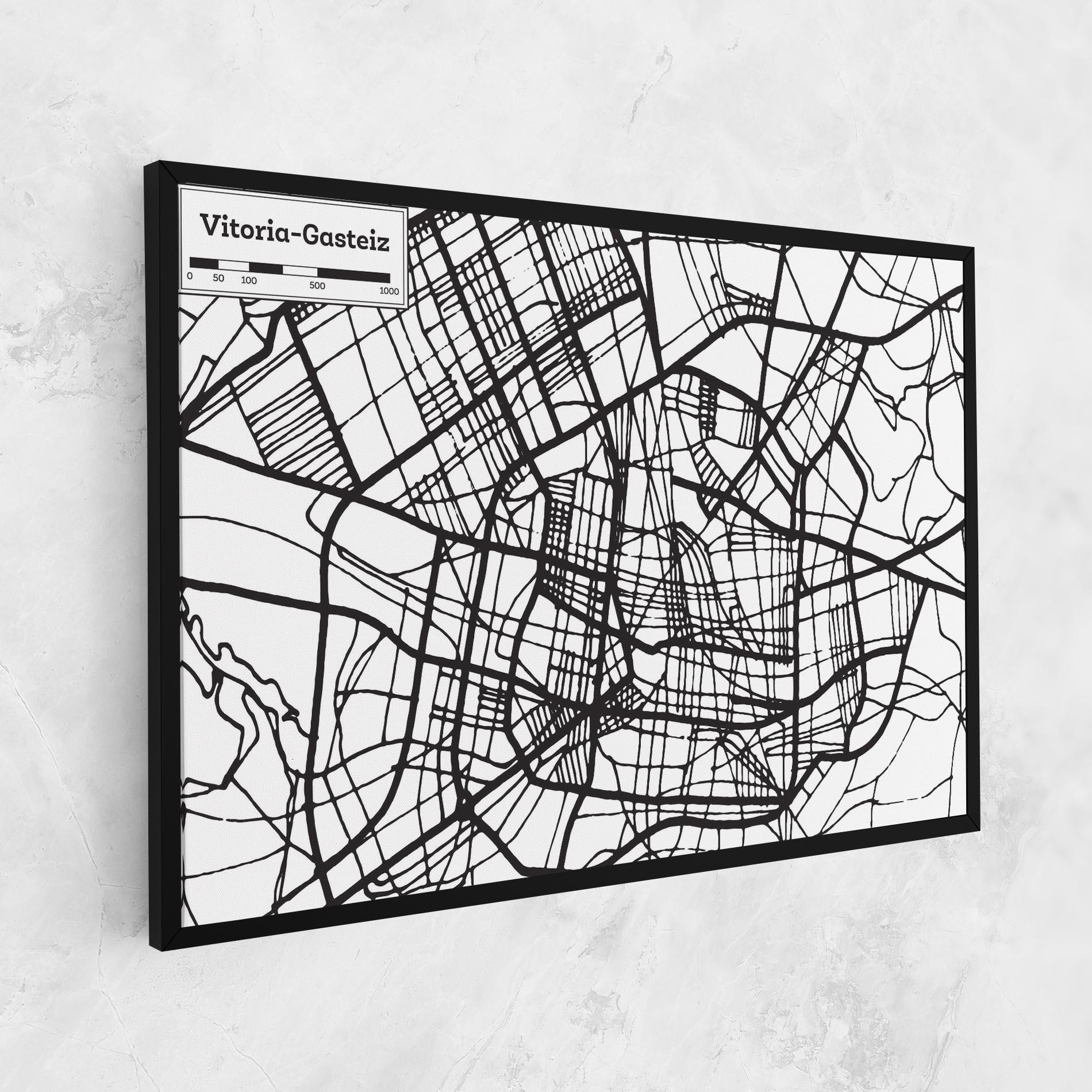 Leinwandbild Vitoria Gasteiz Map mockup 1