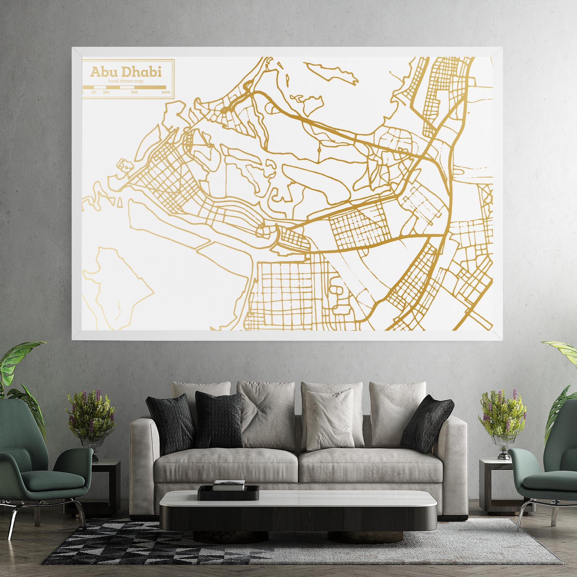 Leinwandbild Abu Dhabi Map mockup 7
