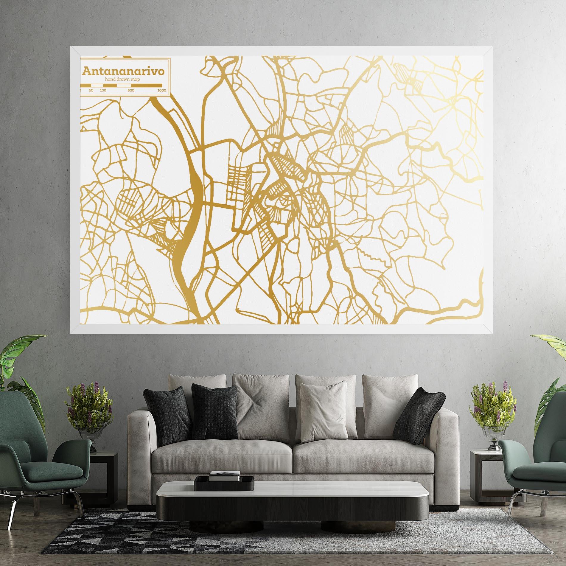 Leinwandbild Antananarivo Map mockup 7