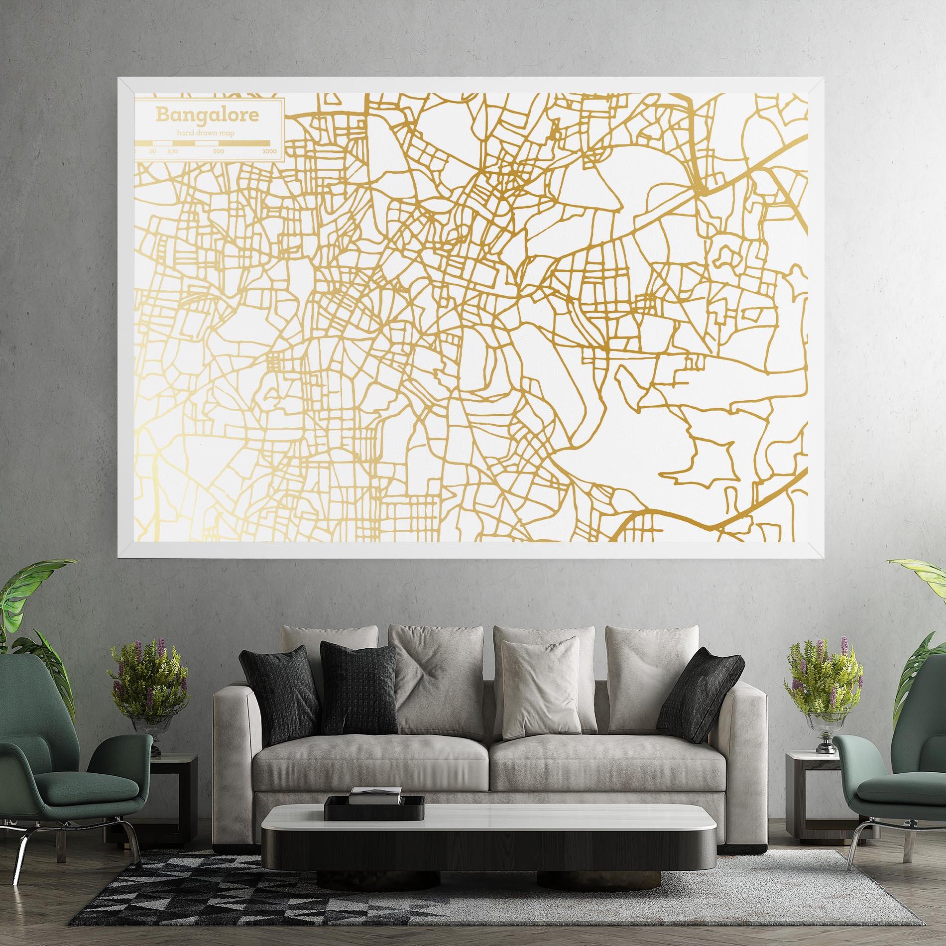 Leinwandbild Bangalore Map mockup 7