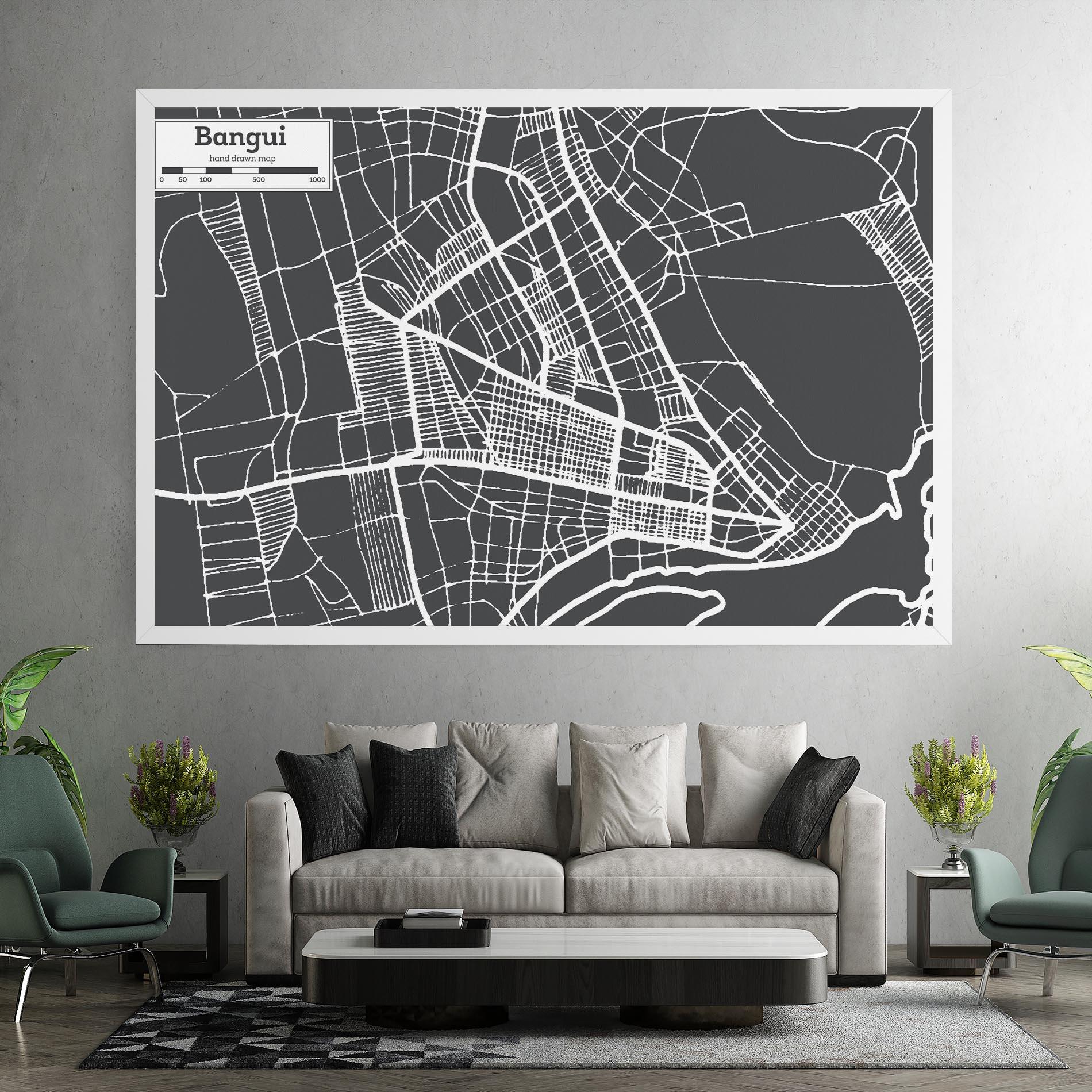 Leinwandbild Bangui Map mockup 7