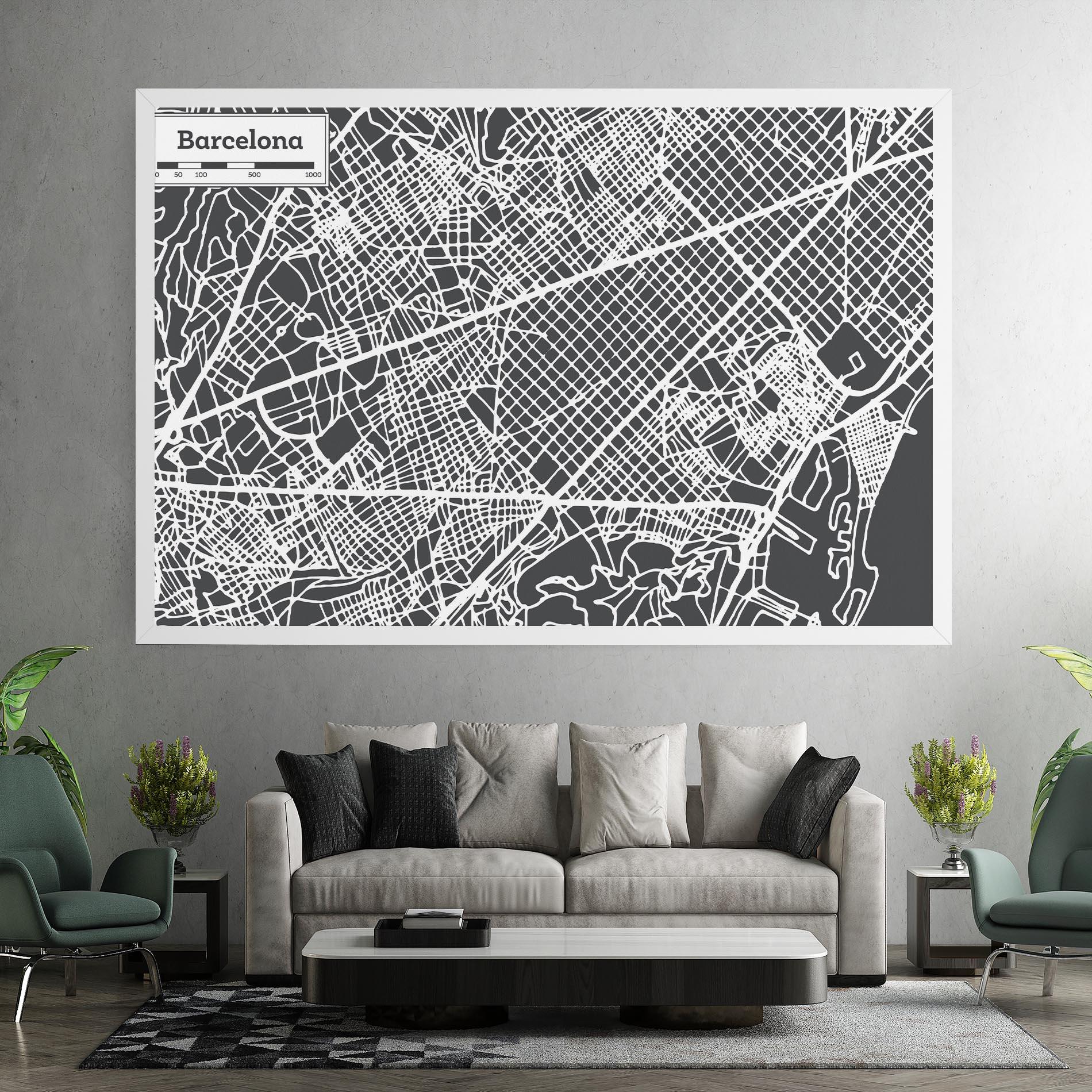 Leinwandbild Barcelona Map mockup 7