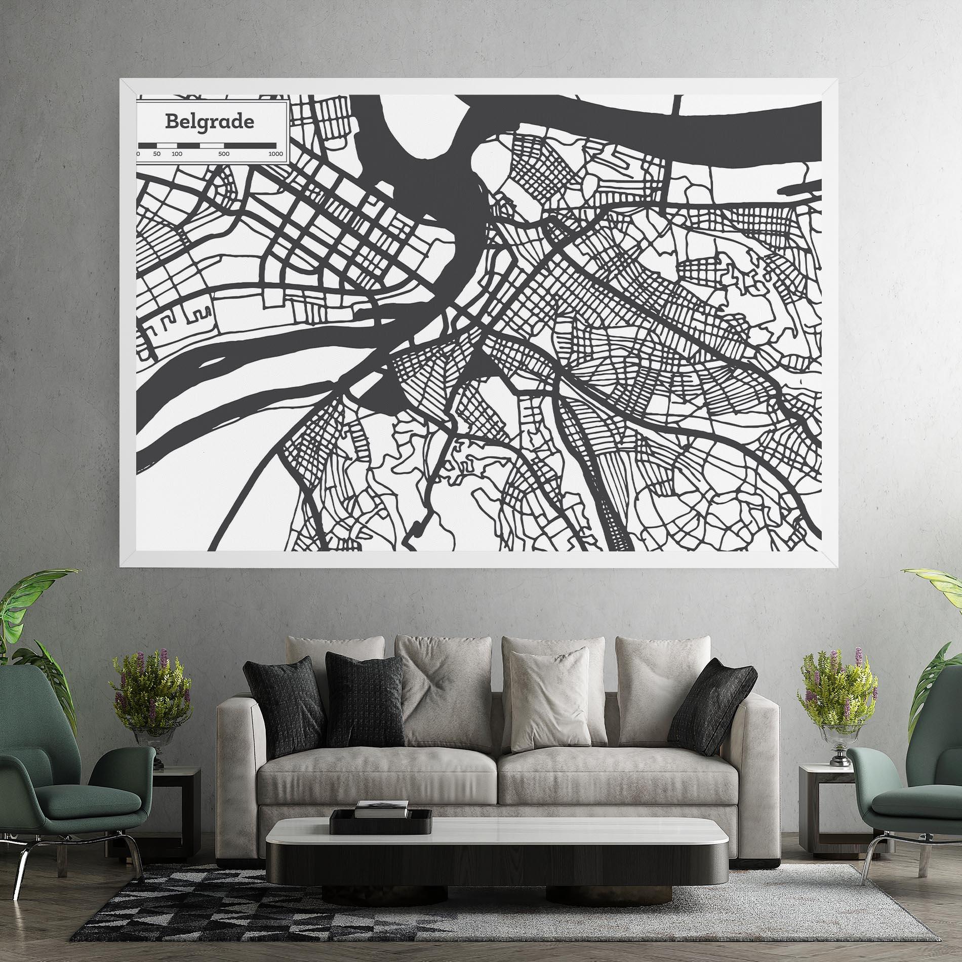 Leinwandbild Belgrade Map mockup 7