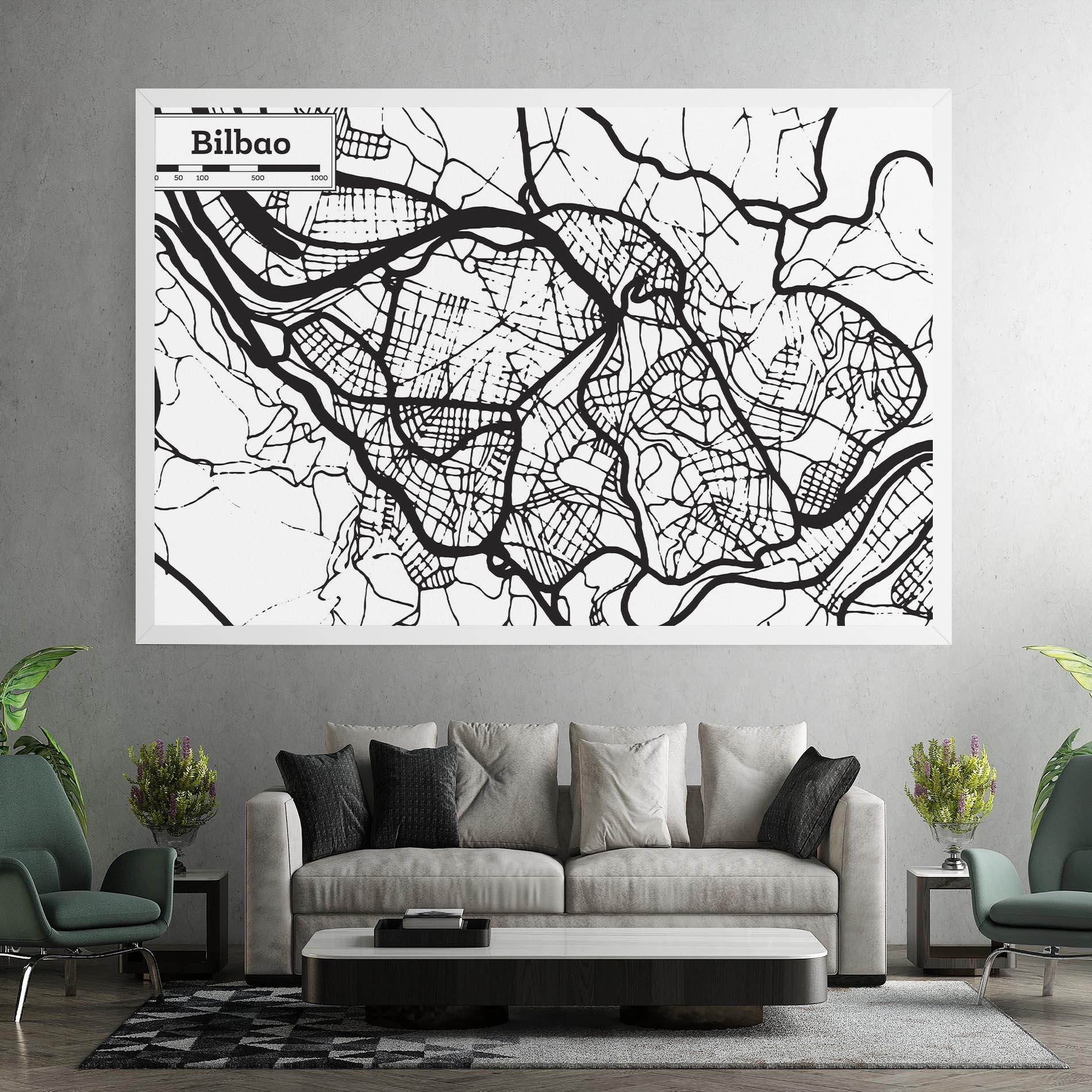 Leinwandbild Bilbao Map mockup 7