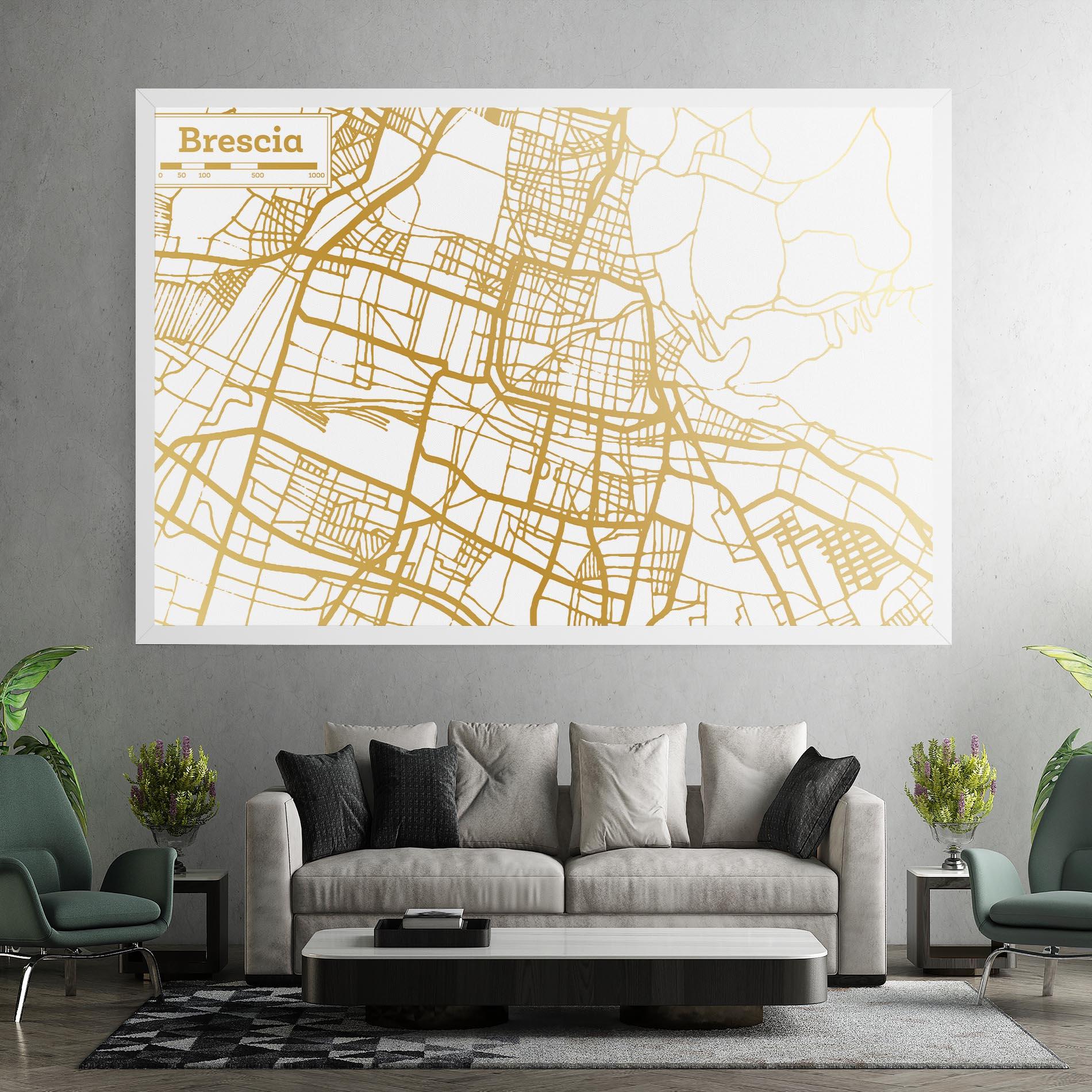 Leinwandbild Brescia Gold Map mockup 7
