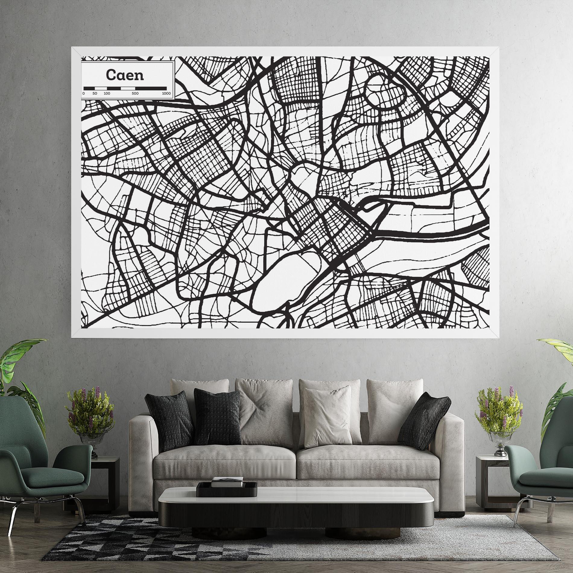 Leinwandbild Caen Map mockup 7