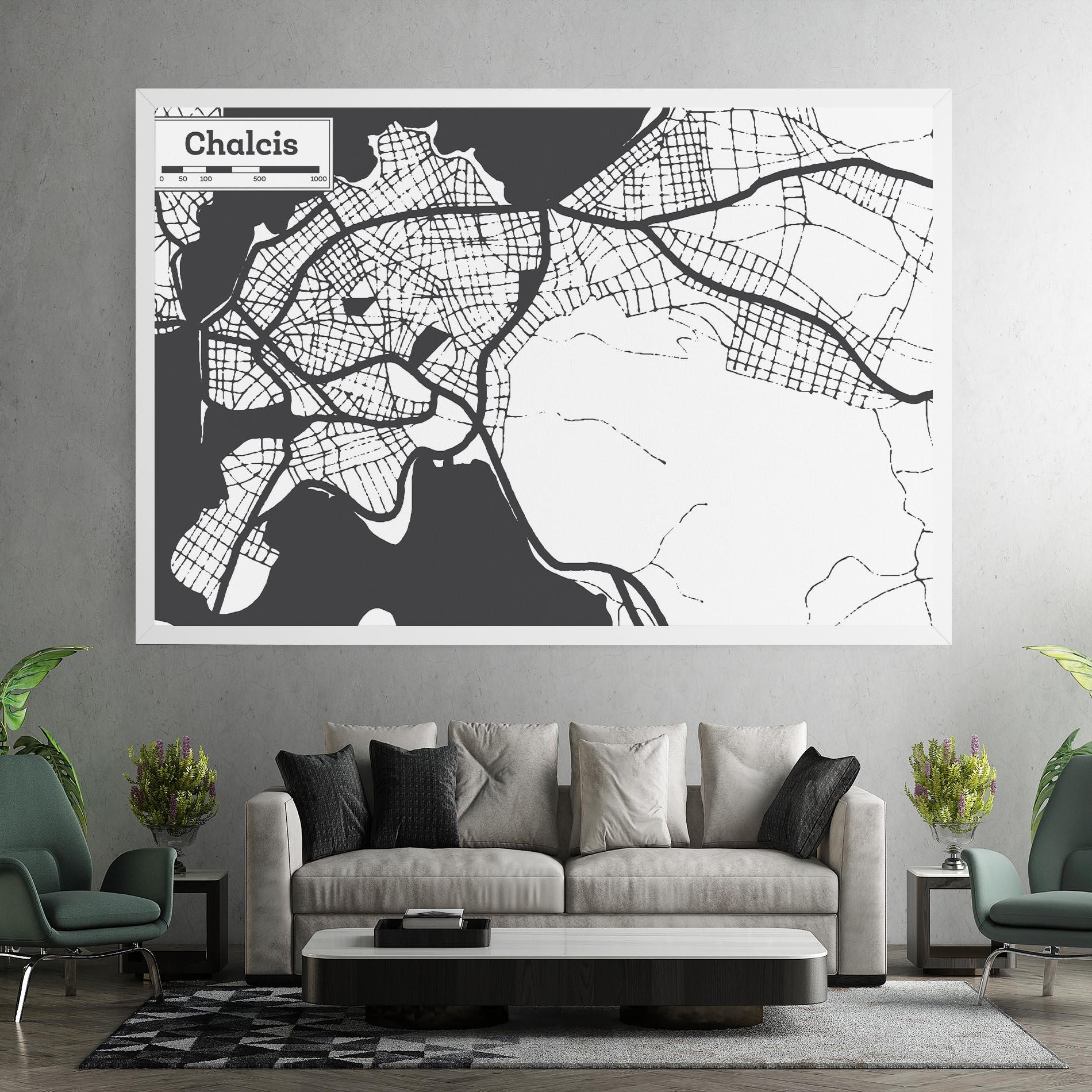 Leinwandbild Chalcis Map mockup 7