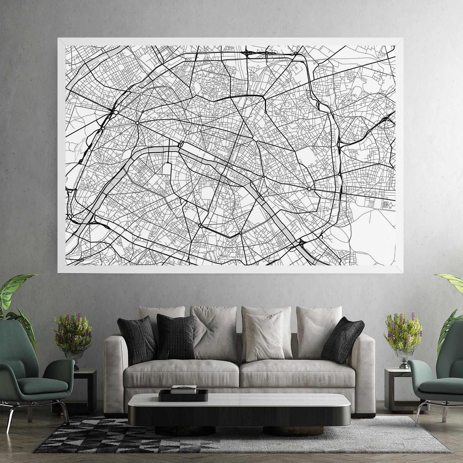 Leinwandbild City Black Line mockup 7