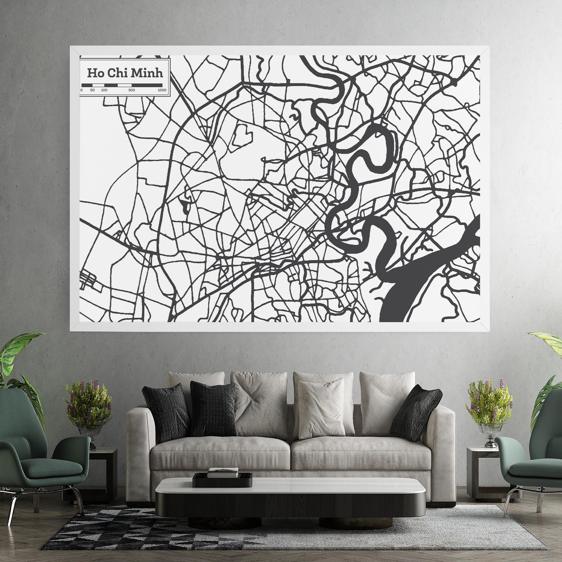 Leinwandbild Ho Chi Minh Map mockup 7