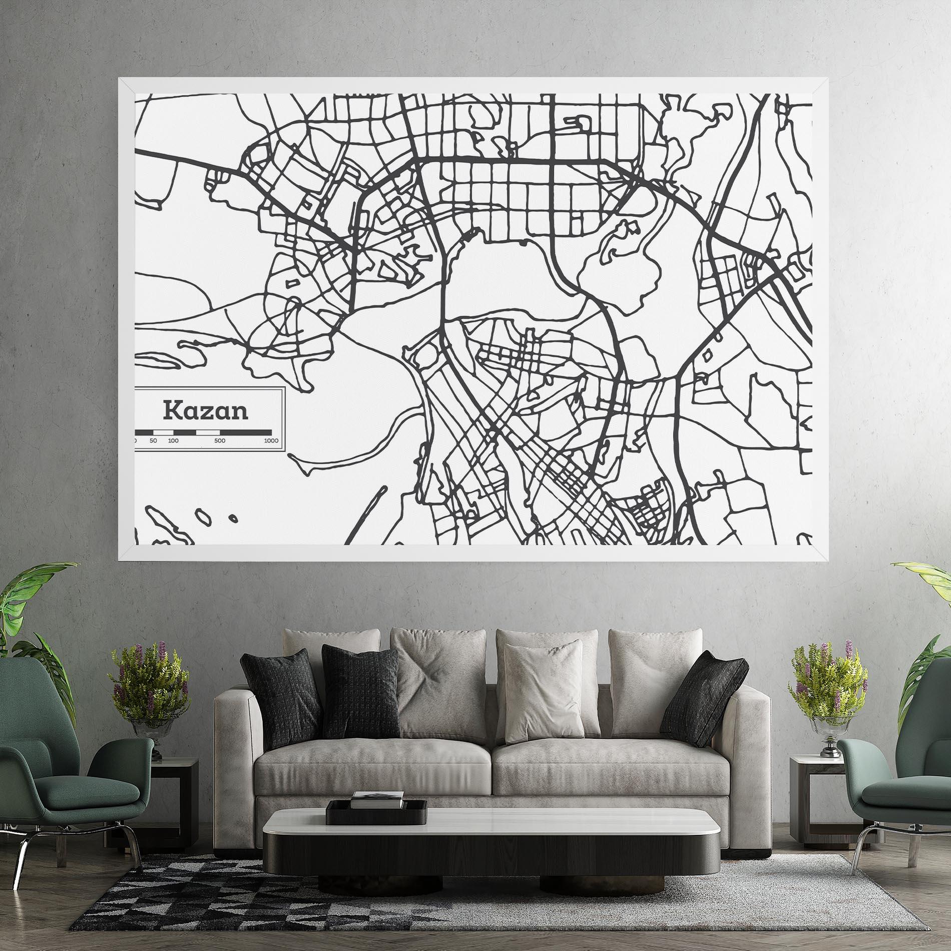 Leinwandbild Kazan Map mockup 7