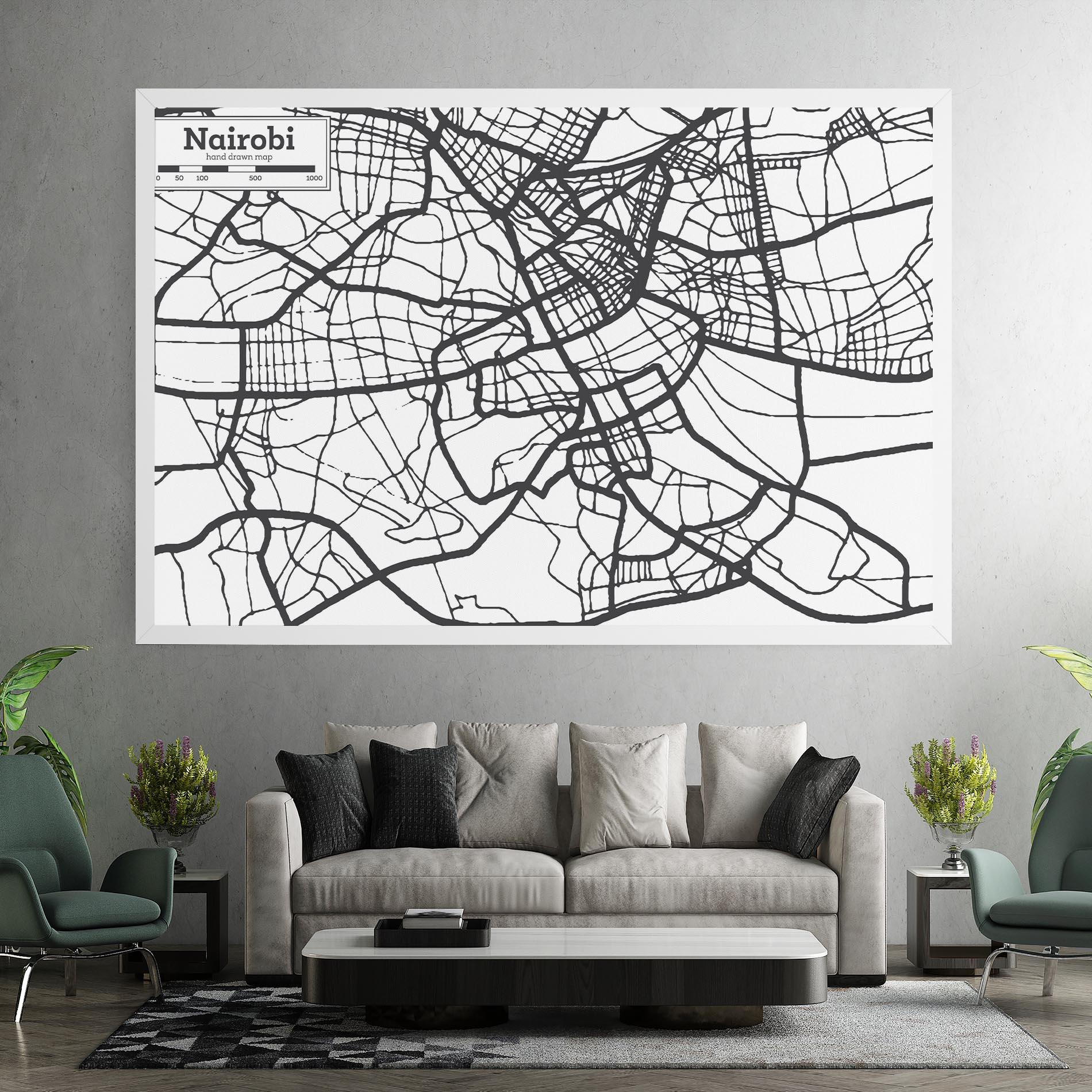 Leinwandbild Nairobi Map mockup 7