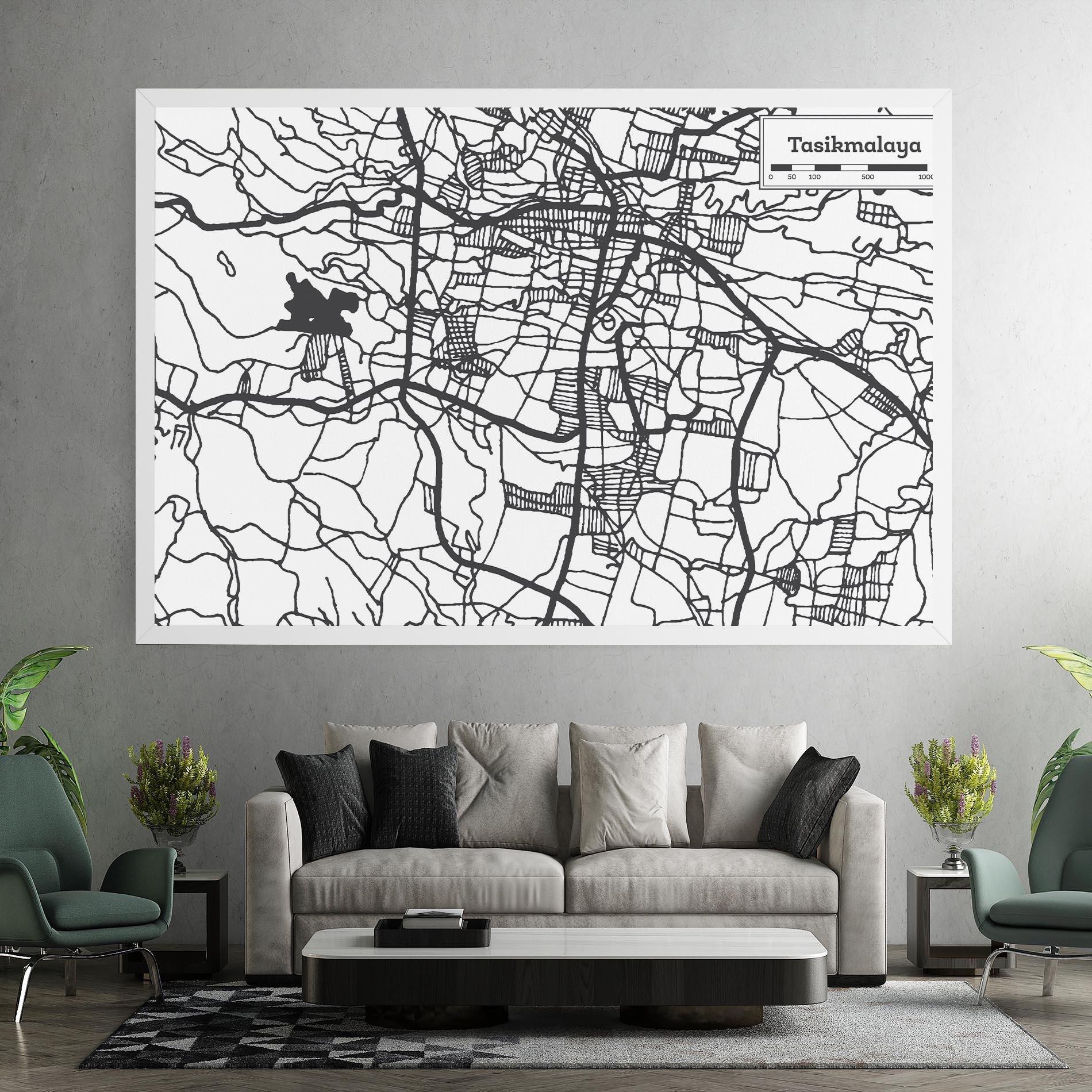 Leinwandbild Tasikmalaya Map mockup 7