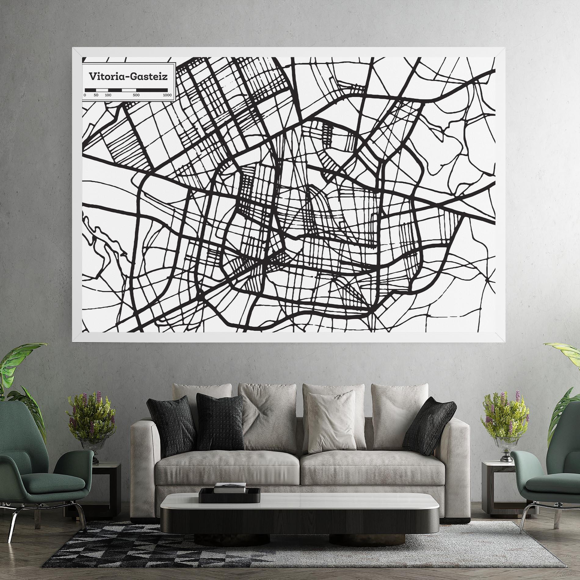Leinwandbild Vitoria Gasteiz Map mockup 7