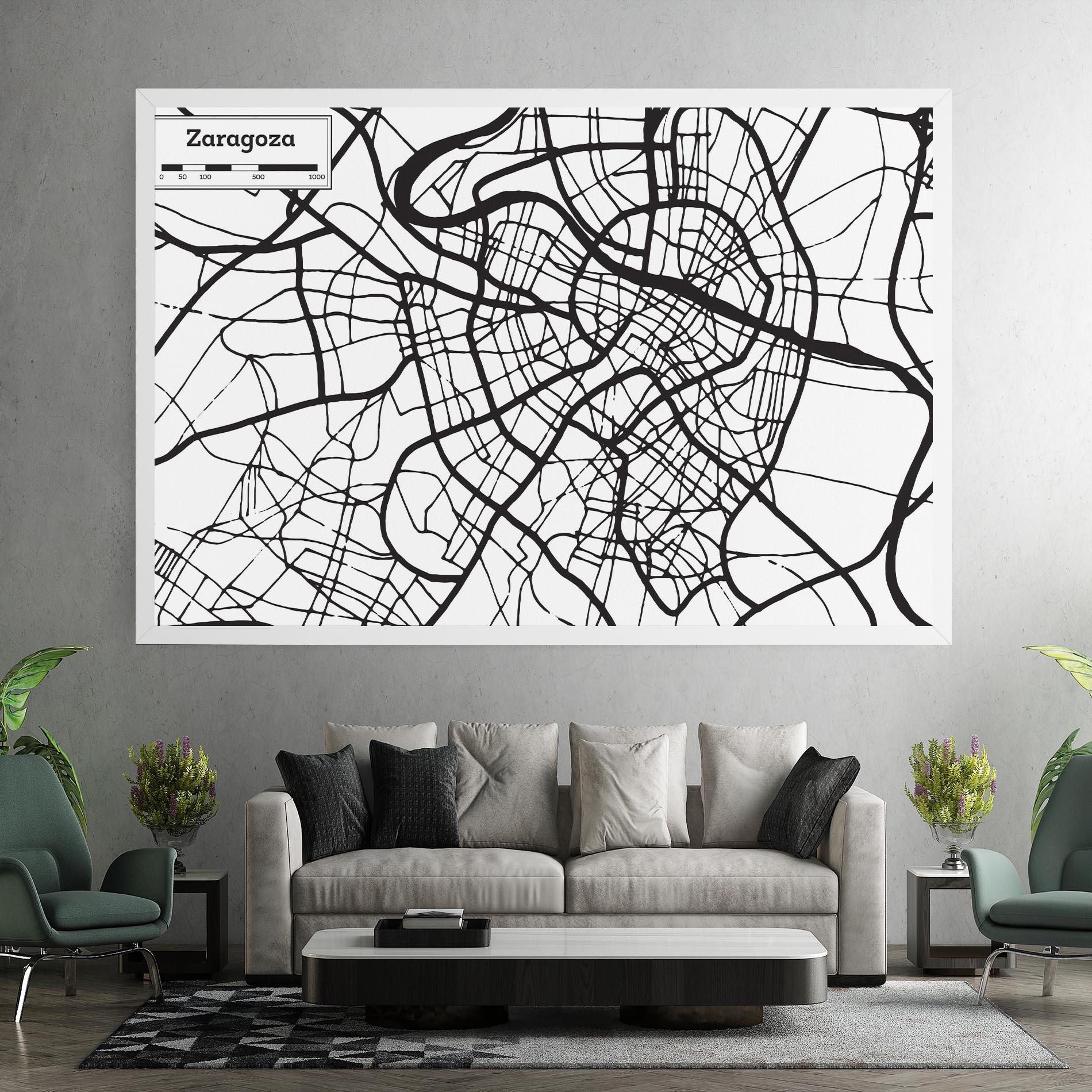 Leinwandbild Zaragoza City Map mockup 7
