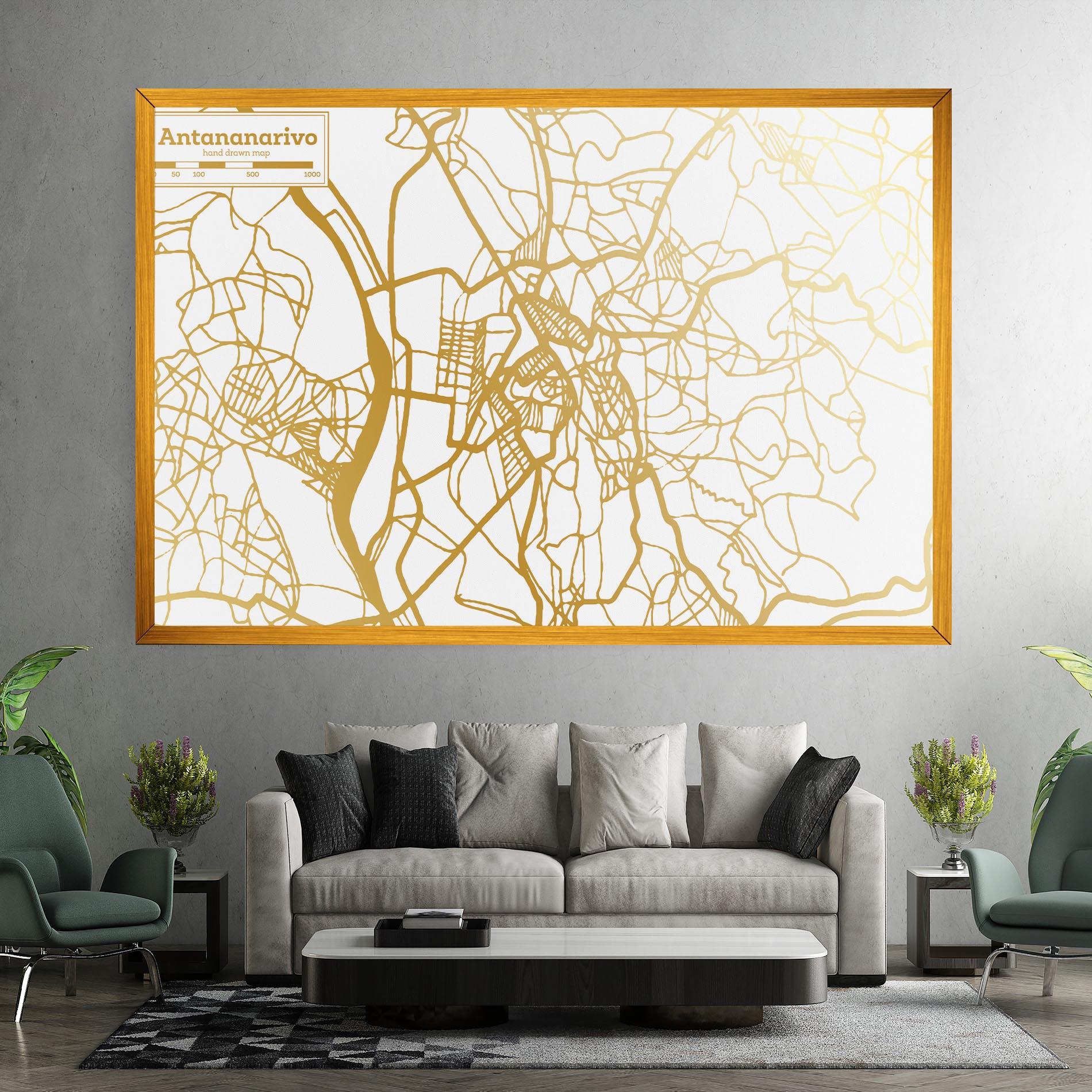 Leinwandbild Antananarivo Map mockup 7