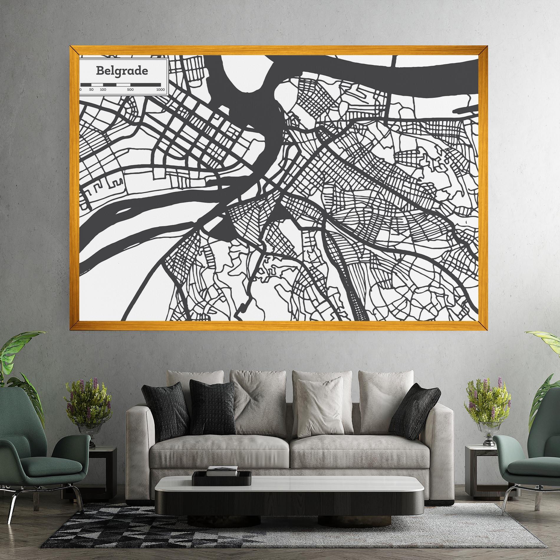 Leinwandbild Belgrade Map mockup 7