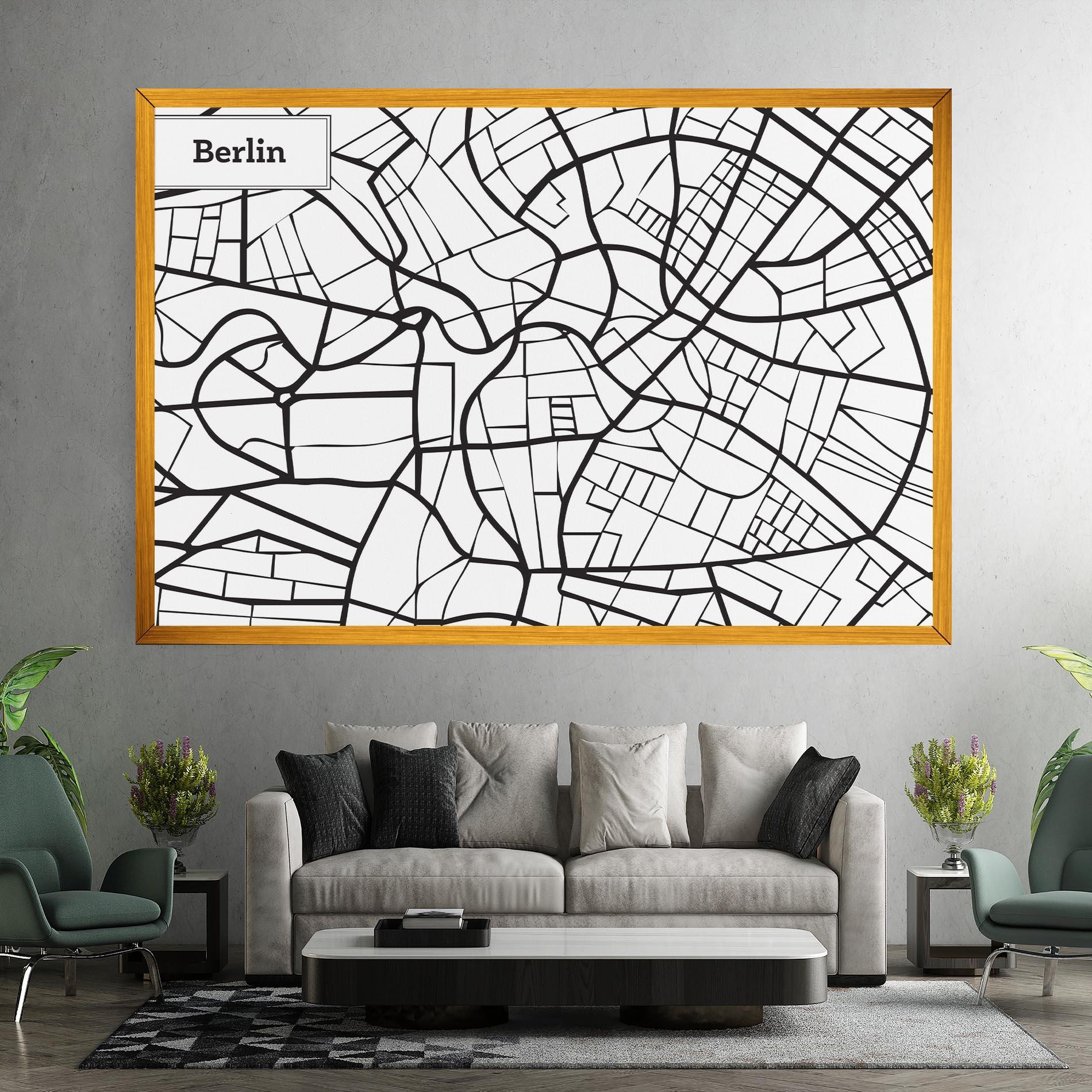 Leinwandbild Berlin Map mockup 7