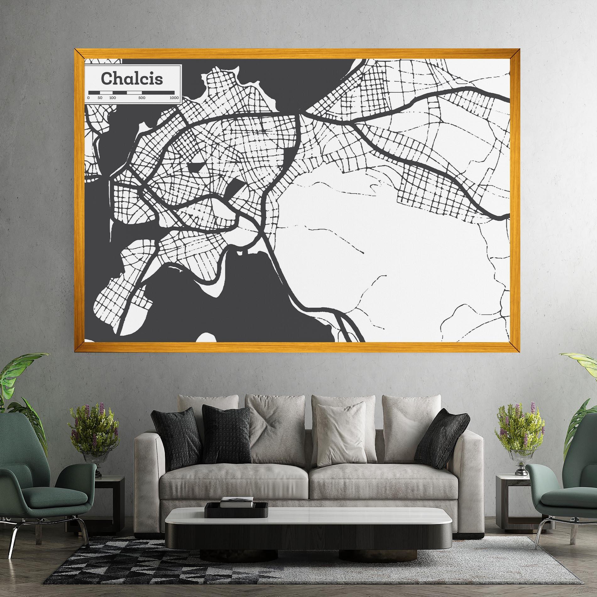 Leinwandbild Chalcis Map mockup 7