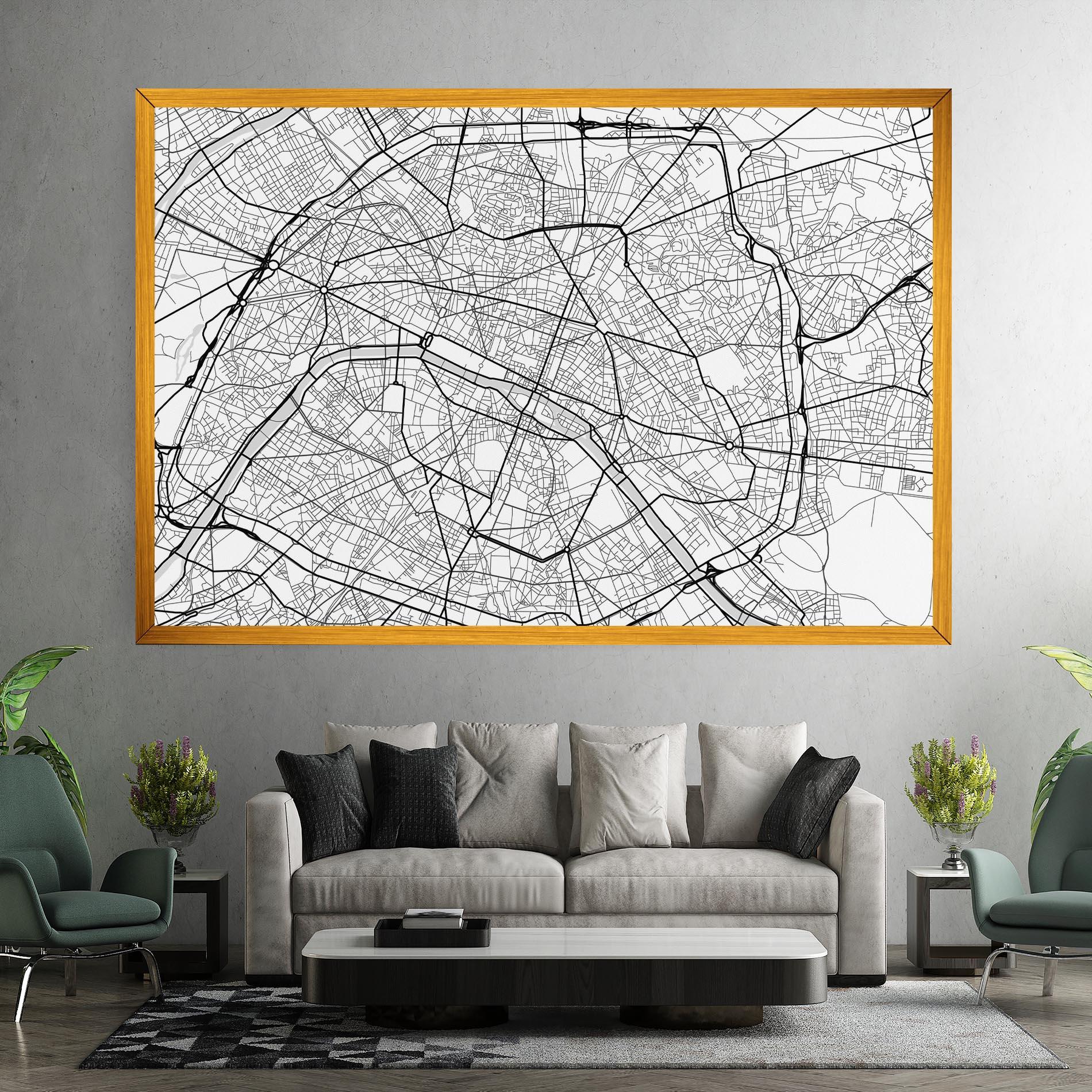 Leinwandbild City Black Line mockup 7