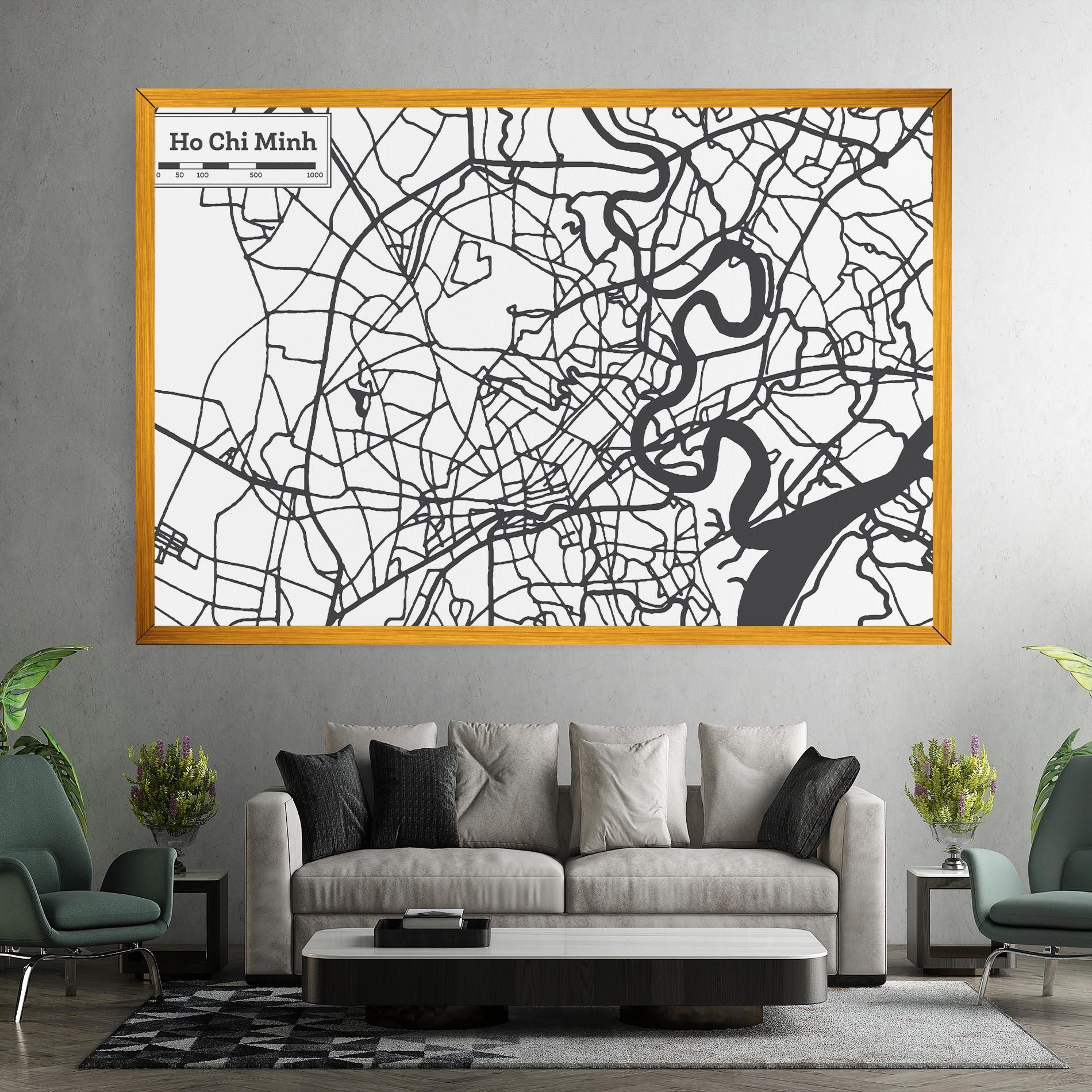 Leinwandbild Ho Chi Minh Map mockup 7