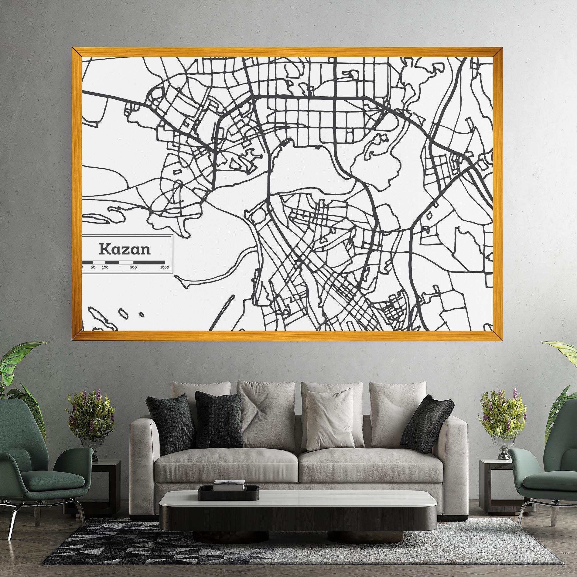 Leinwandbild Kazan Map mockup 7