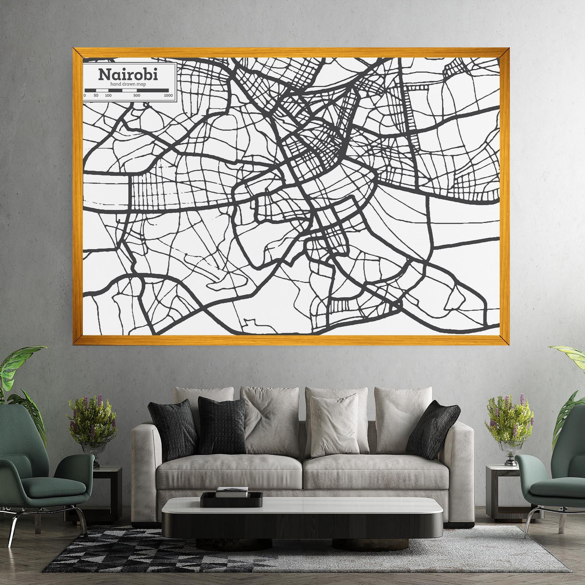 Leinwandbild Nairobi Map mockup 7