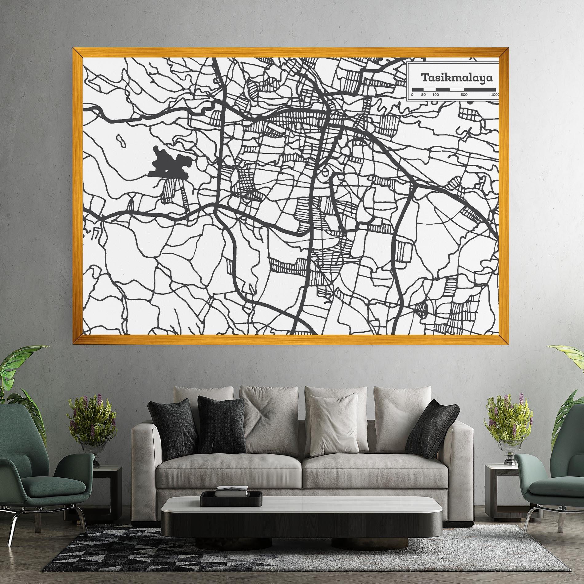 Leinwandbild Tasikmalaya Map mockup 7