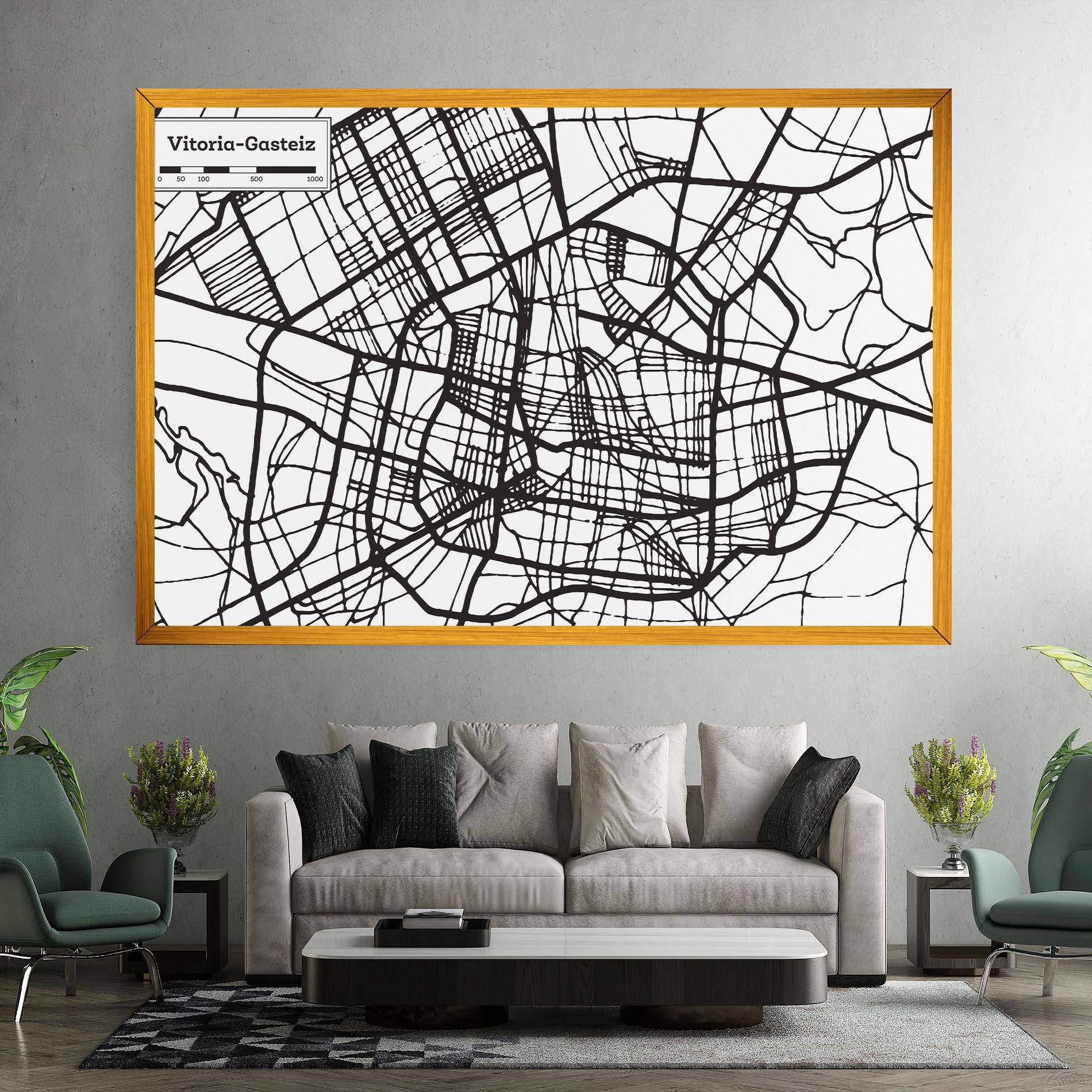 Leinwandbild Vitoria Gasteiz Map mockup 7