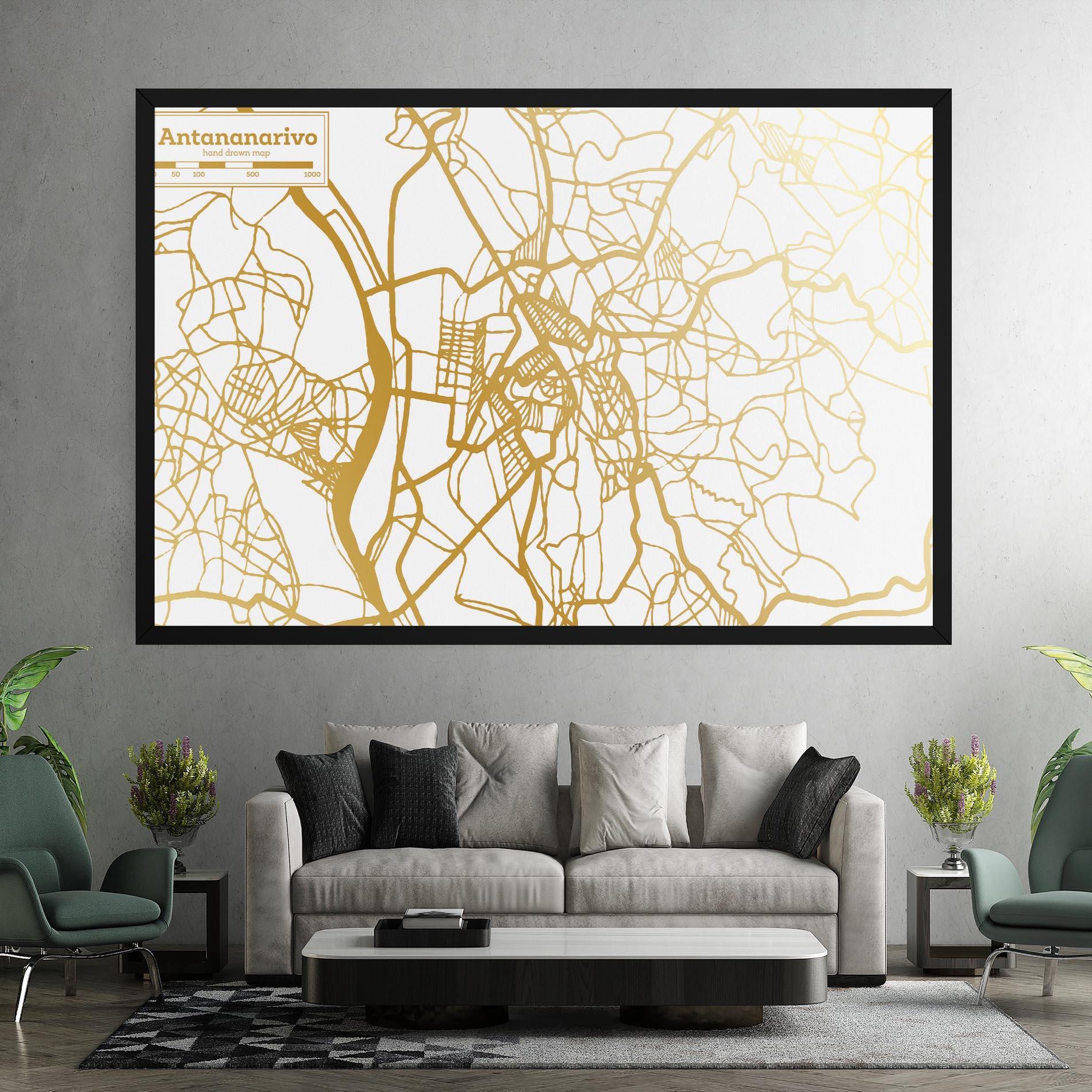 Leinwandbild Antananarivo Map mockup 7
