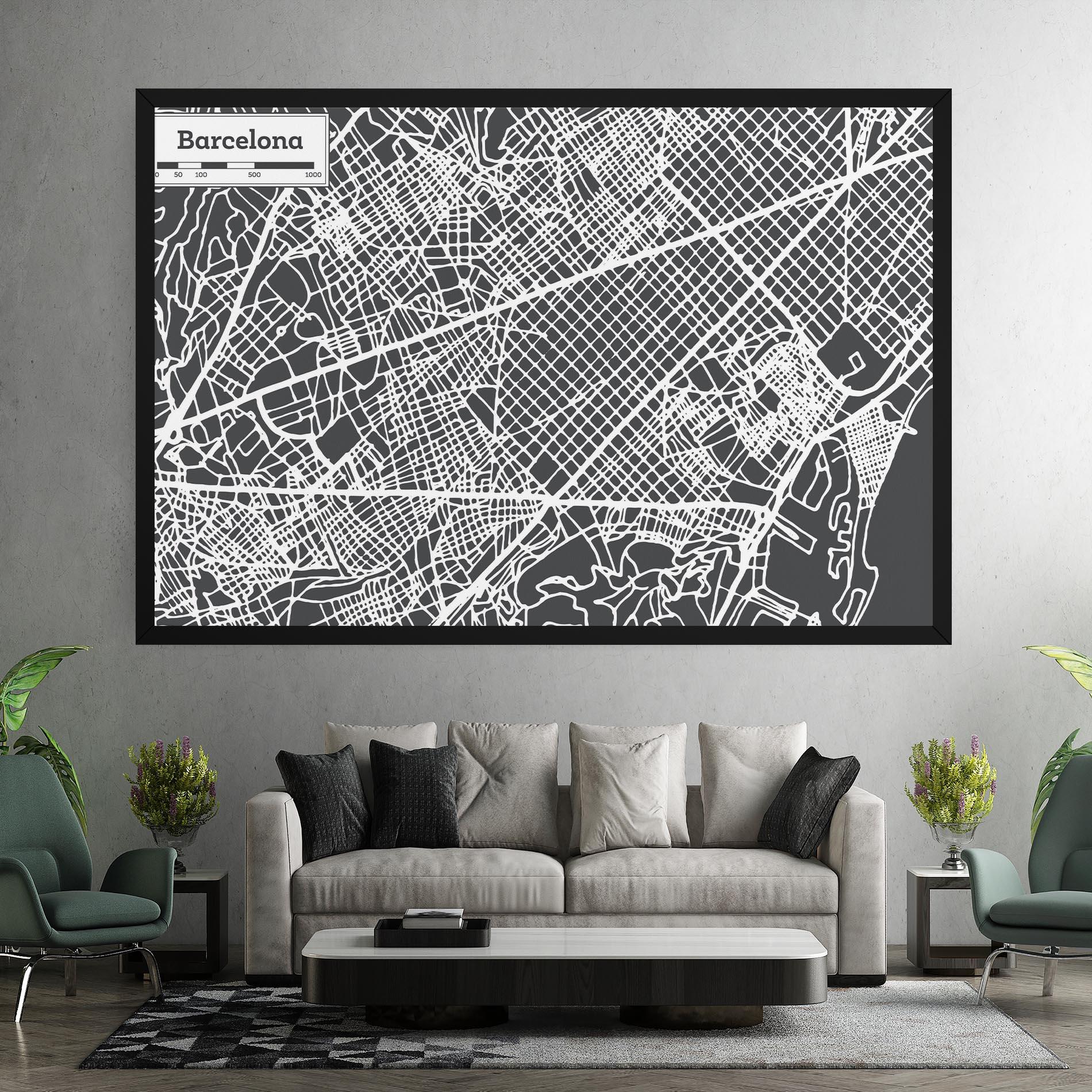 Leinwandbild Barcelona Map mockup 7