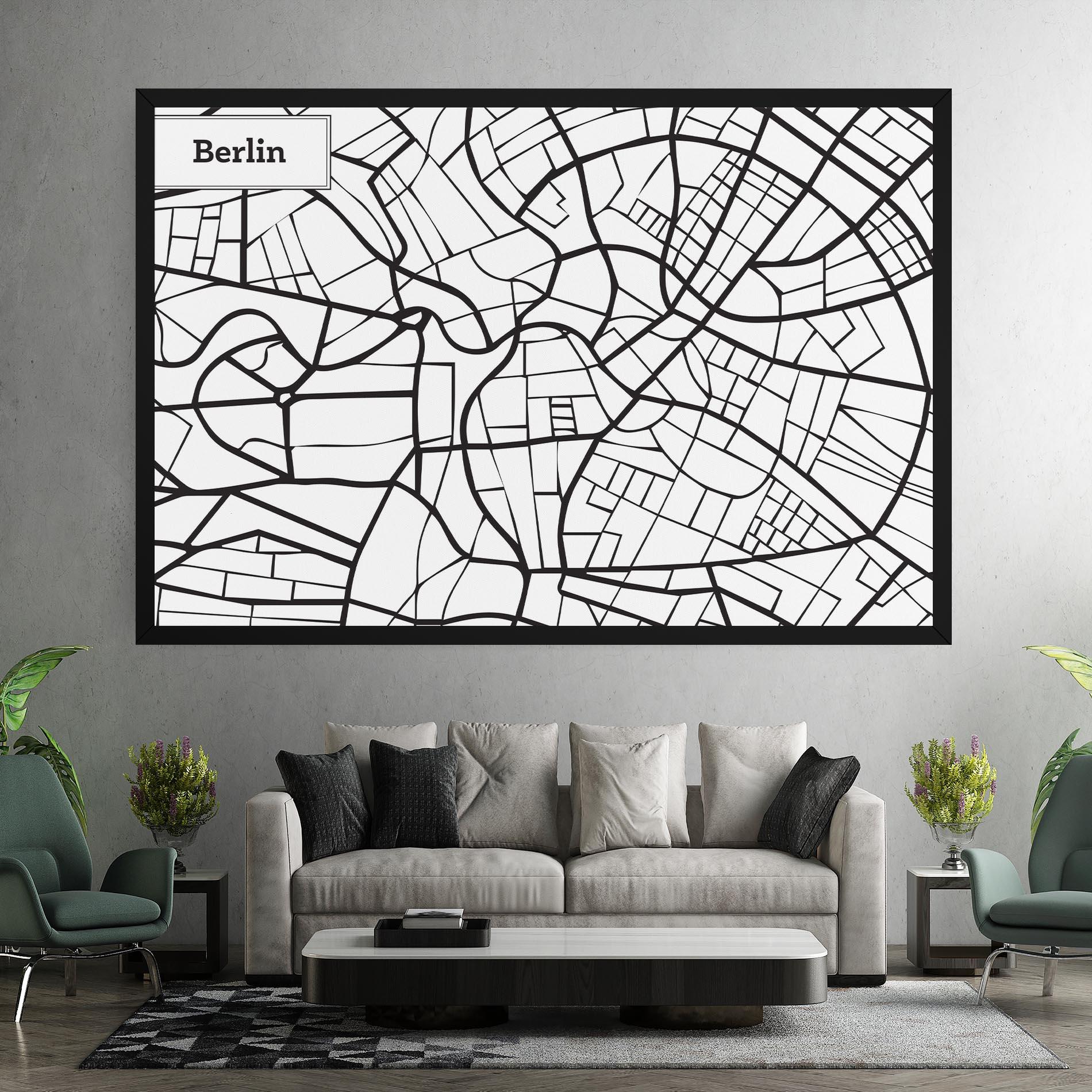 Leinwandbild Berlin Map mockup 7
