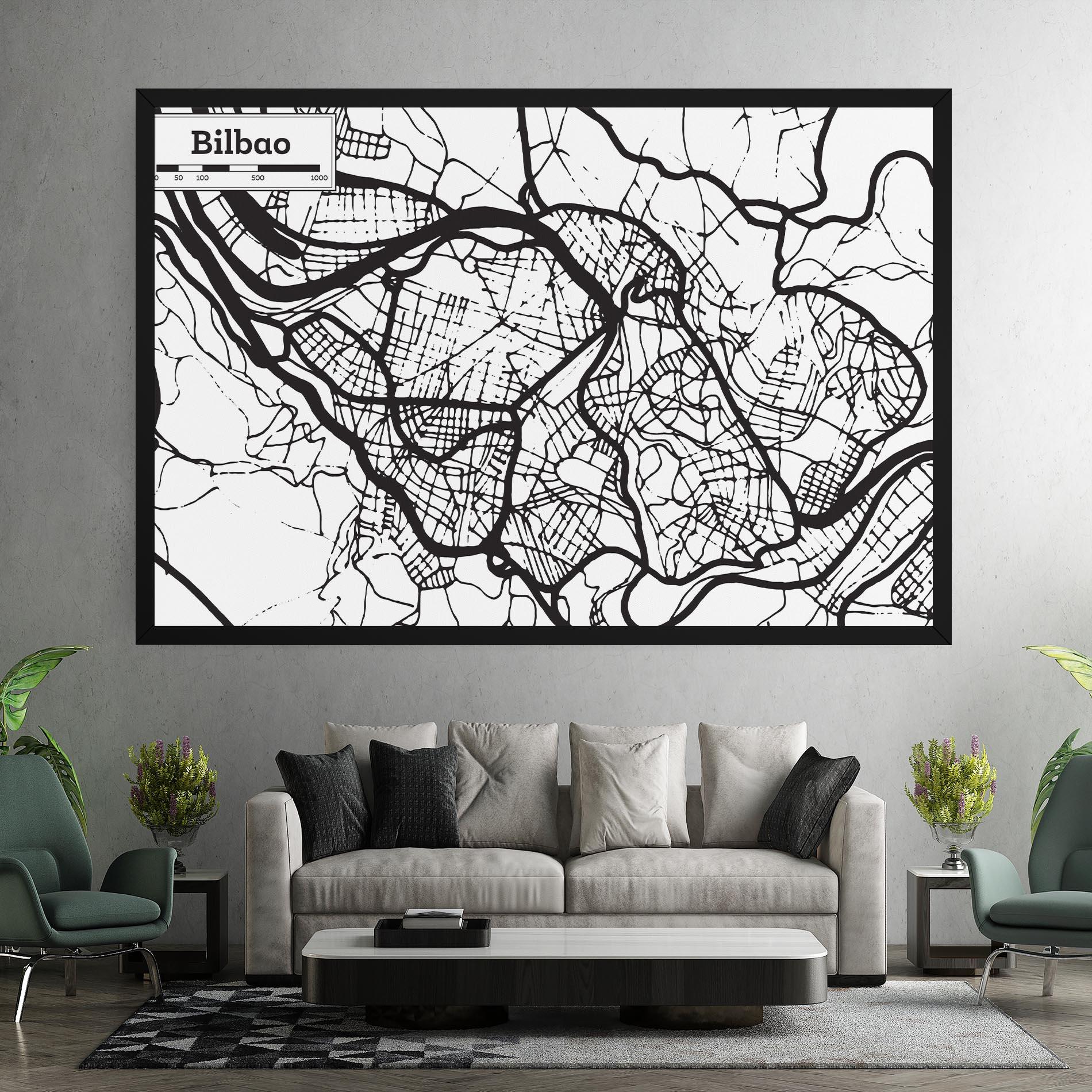 Leinwandbild Bilbao Map mockup 7