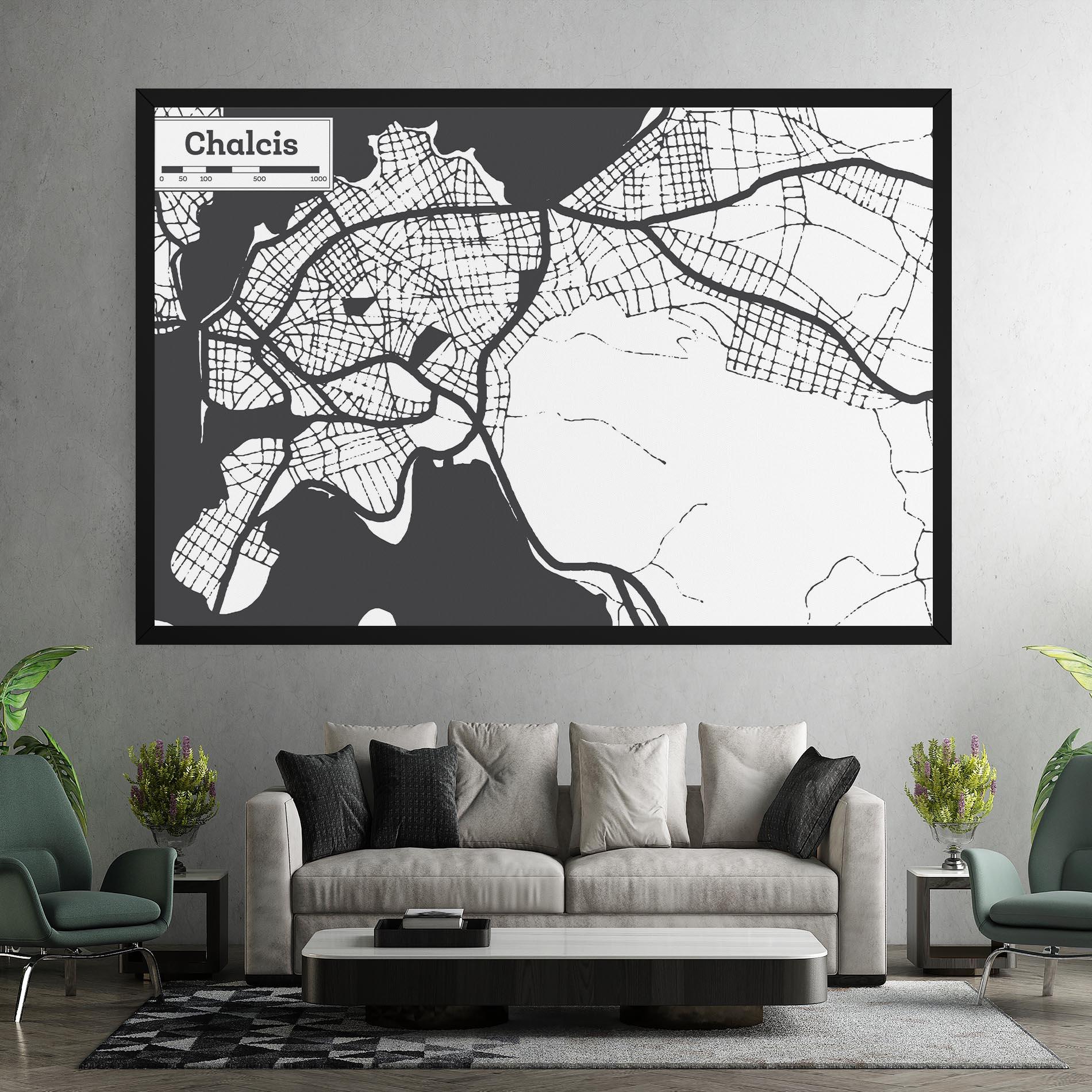 Leinwandbild Chalcis Map mockup 7