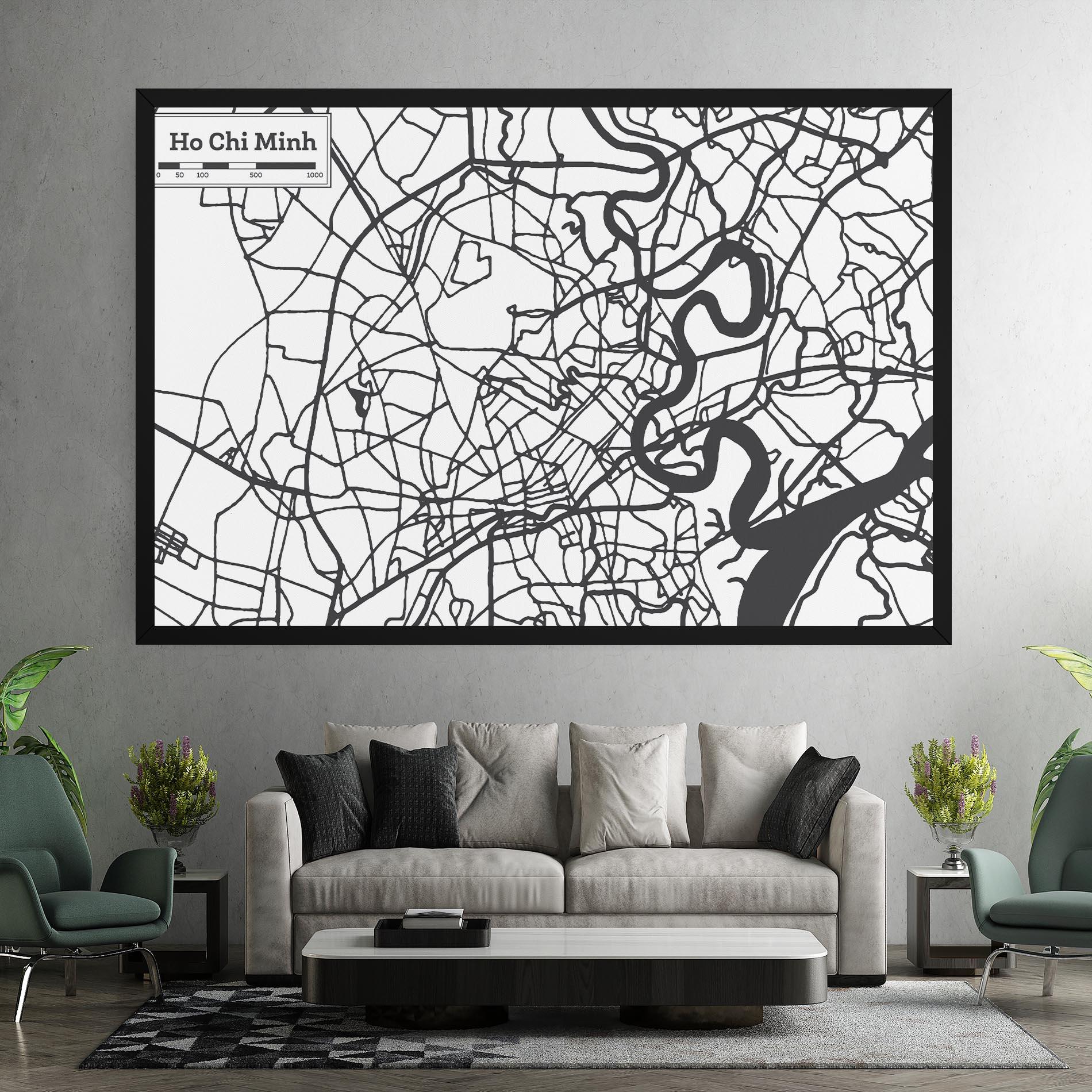 Leinwandbild Ho Chi Minh Map mockup 7