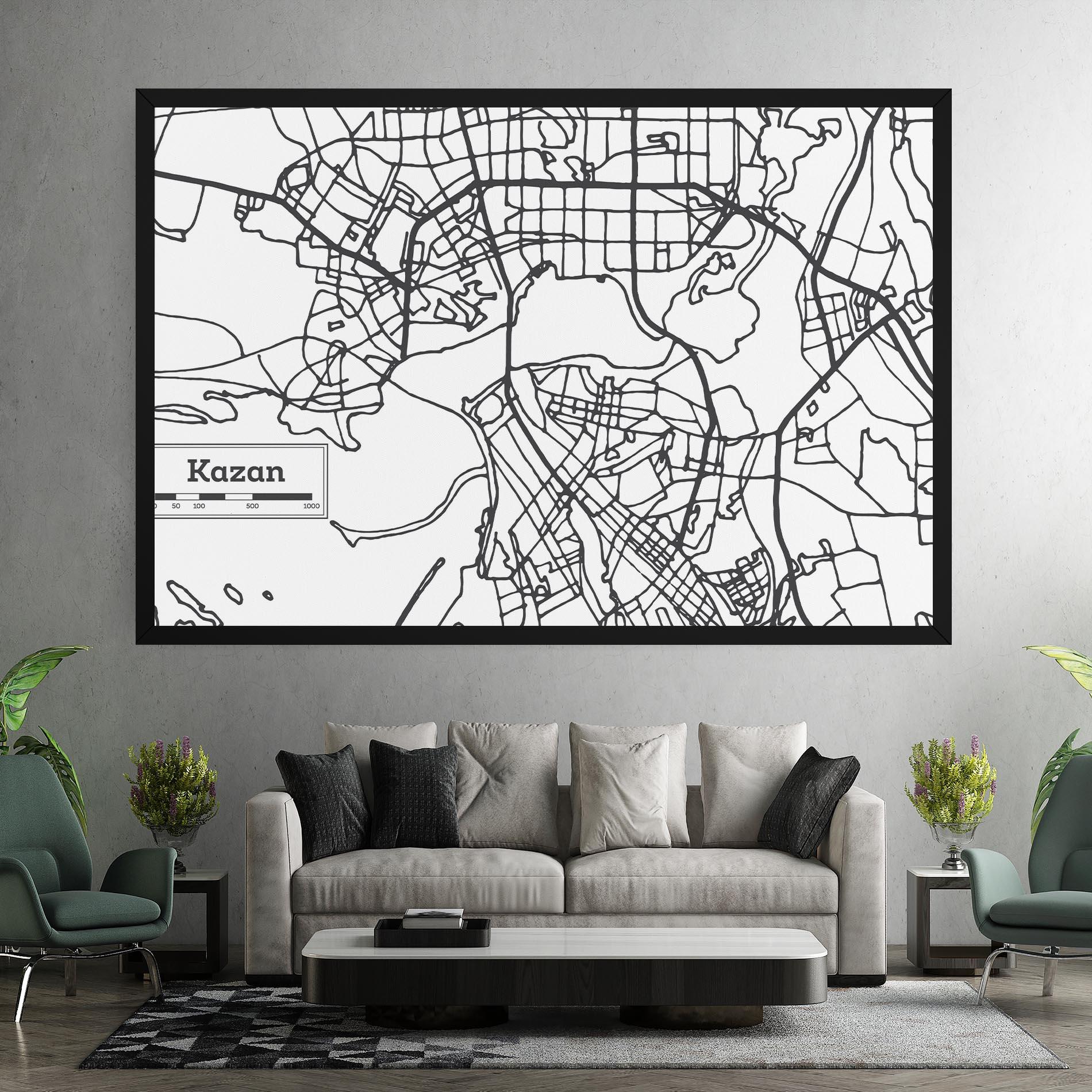 Leinwandbild Kazan Map mockup 7